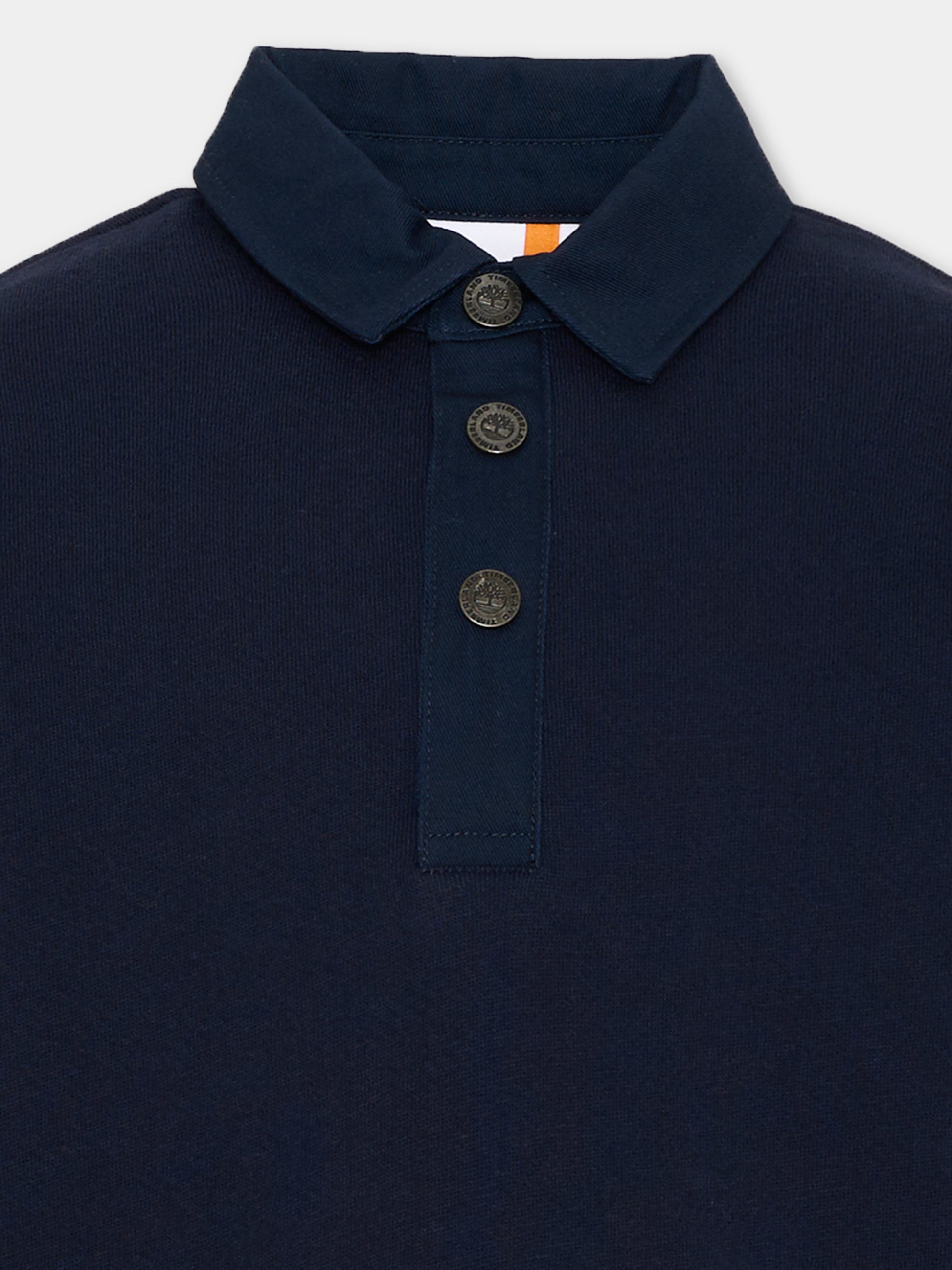 Polo a manica lunga blu per bambino,Timberland,T61065 849