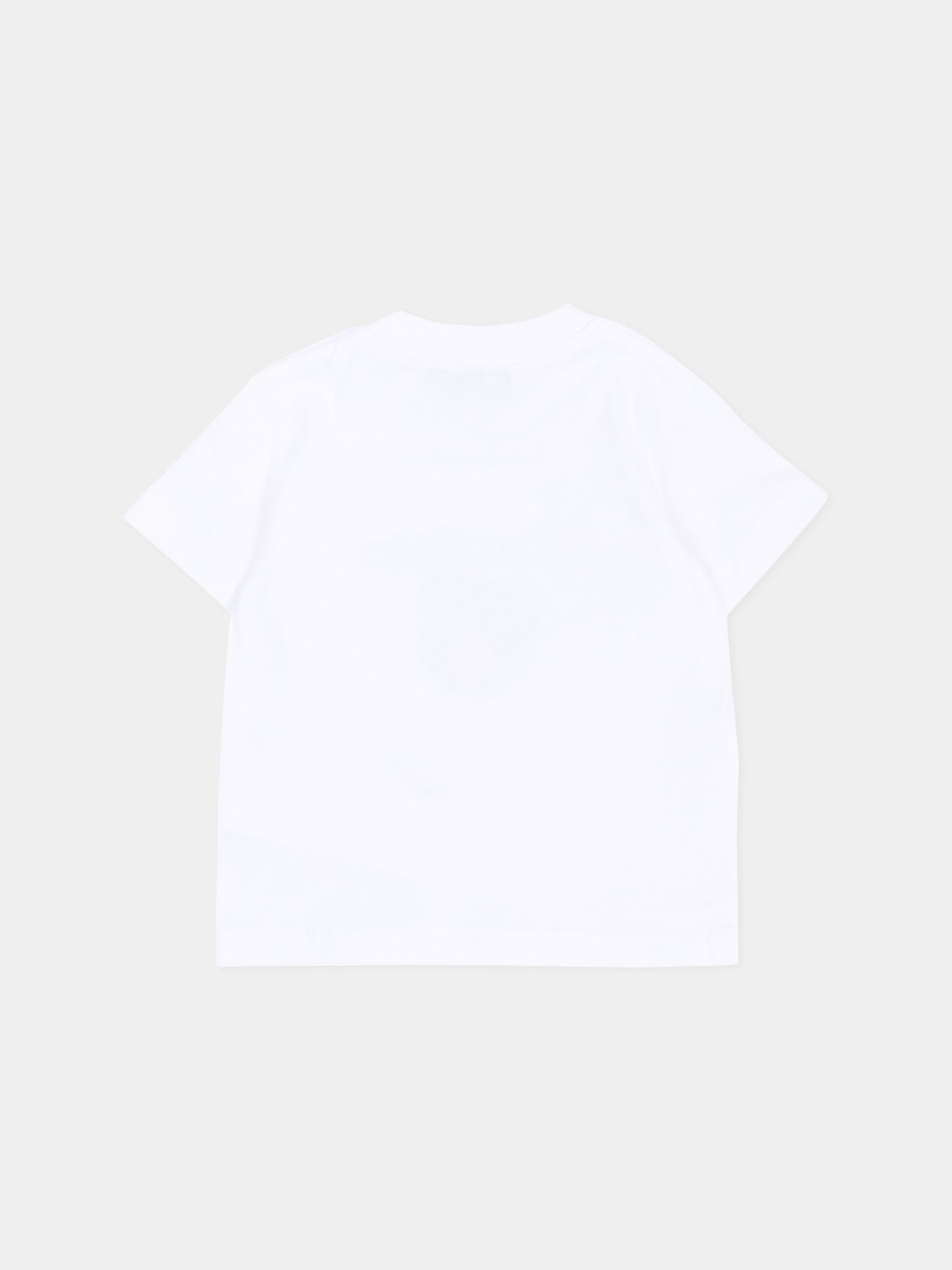 T-Shirt bianca per neonati con Teddy Bear,Moschino Kids,M6M047 LAA34 10101