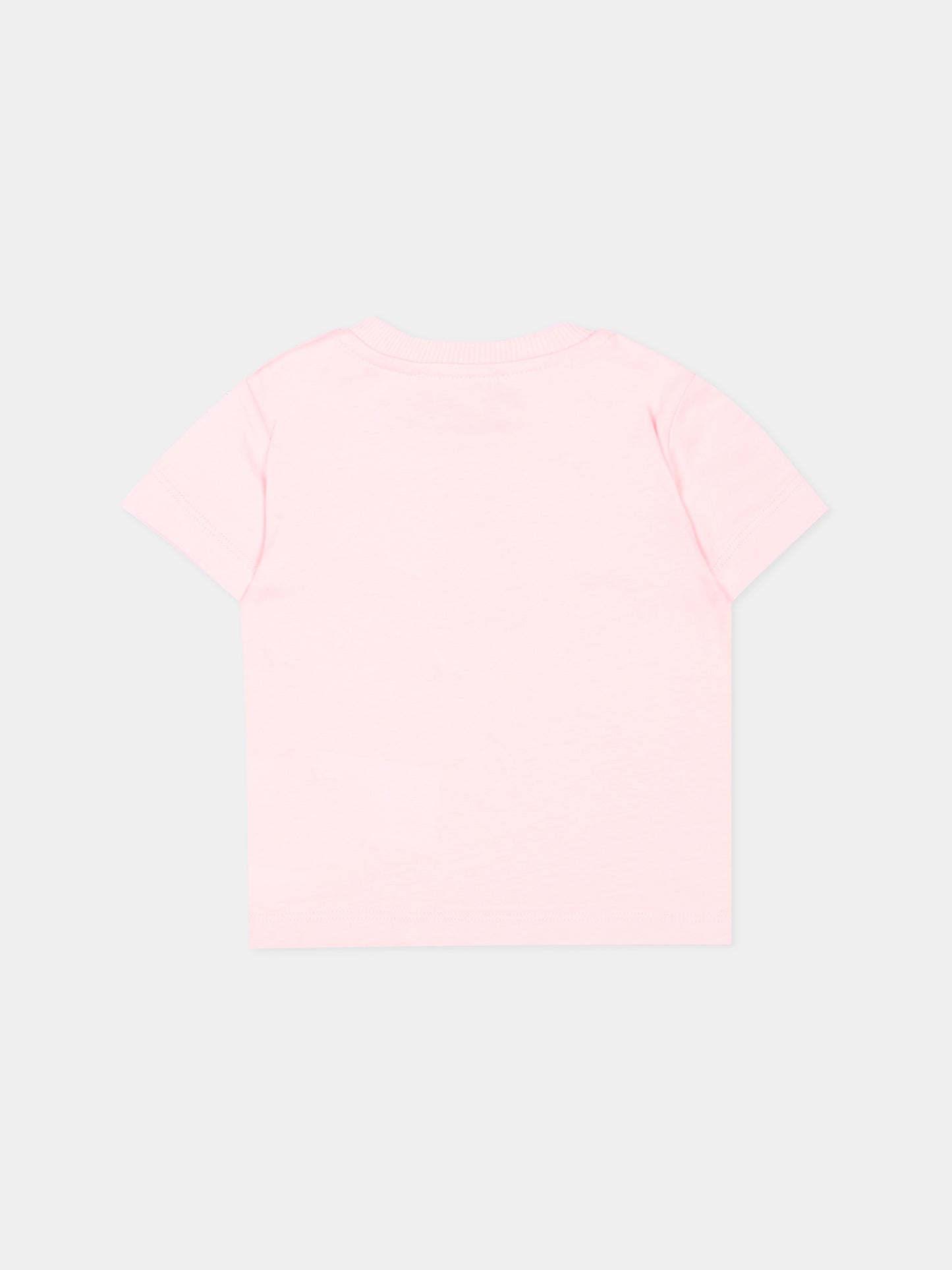 T-Shirt rosa per neonata con Teddy Bear,Moschino Kids,M9M047 LAA10 50209