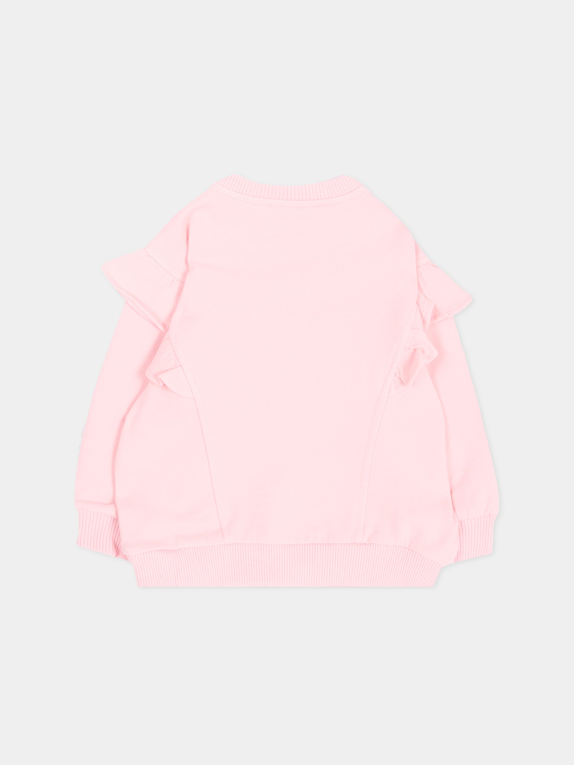 Felpa rosa per neonata con Teddy Bear,Moschino Kids,MDF036 LDA18 50209