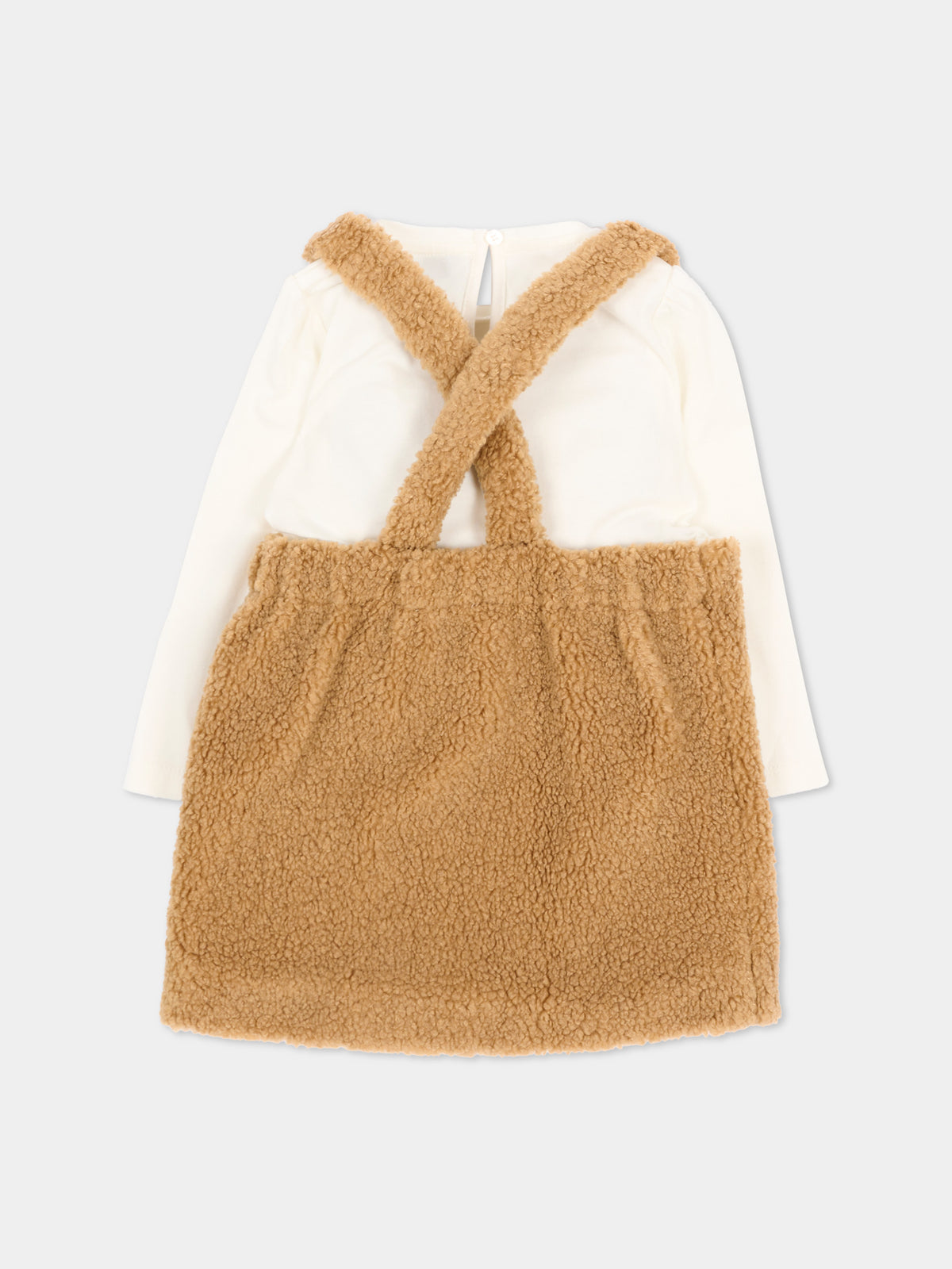 Vestito beige per neonata con Teddy Bear,Moschino Kids,MDK03P LIA00 20351