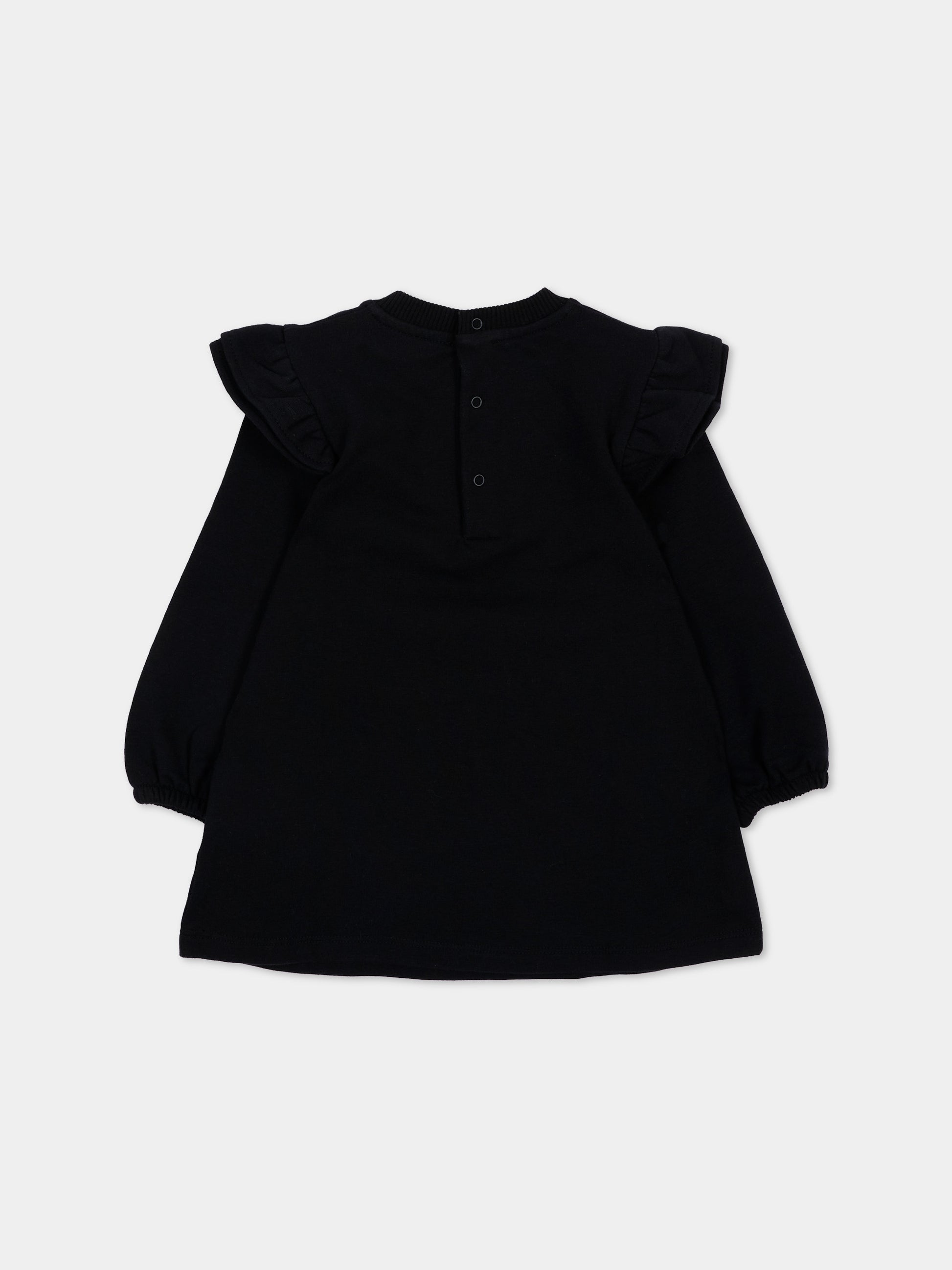 Vestito nero per neonata con Teddy Bear,Moschino Kids,MDV0DP LDA18 60100