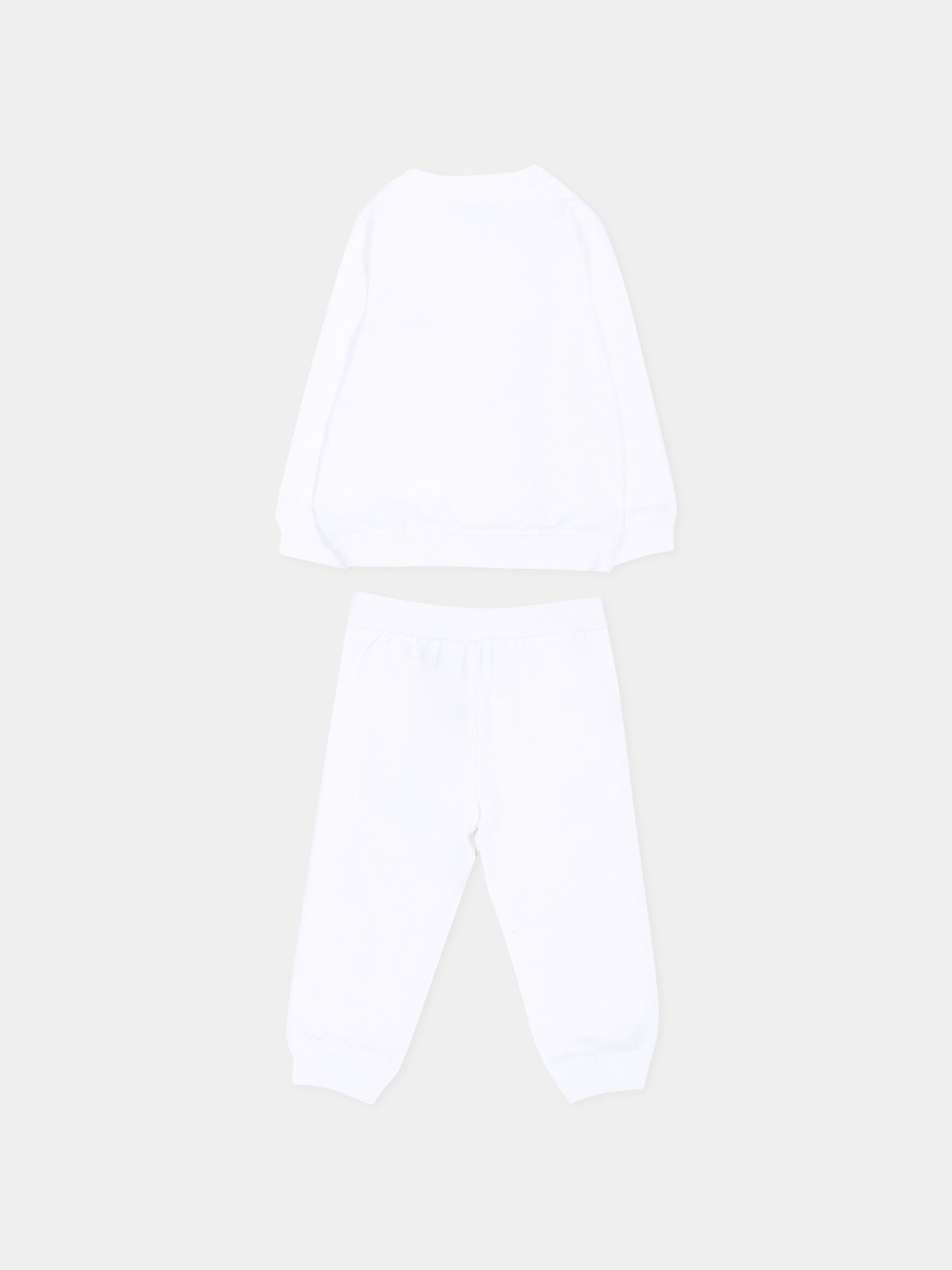 Completo sportivo bianco per neonati con Teddy Bear,Moschino Kids,MQK05E LCA83 10101