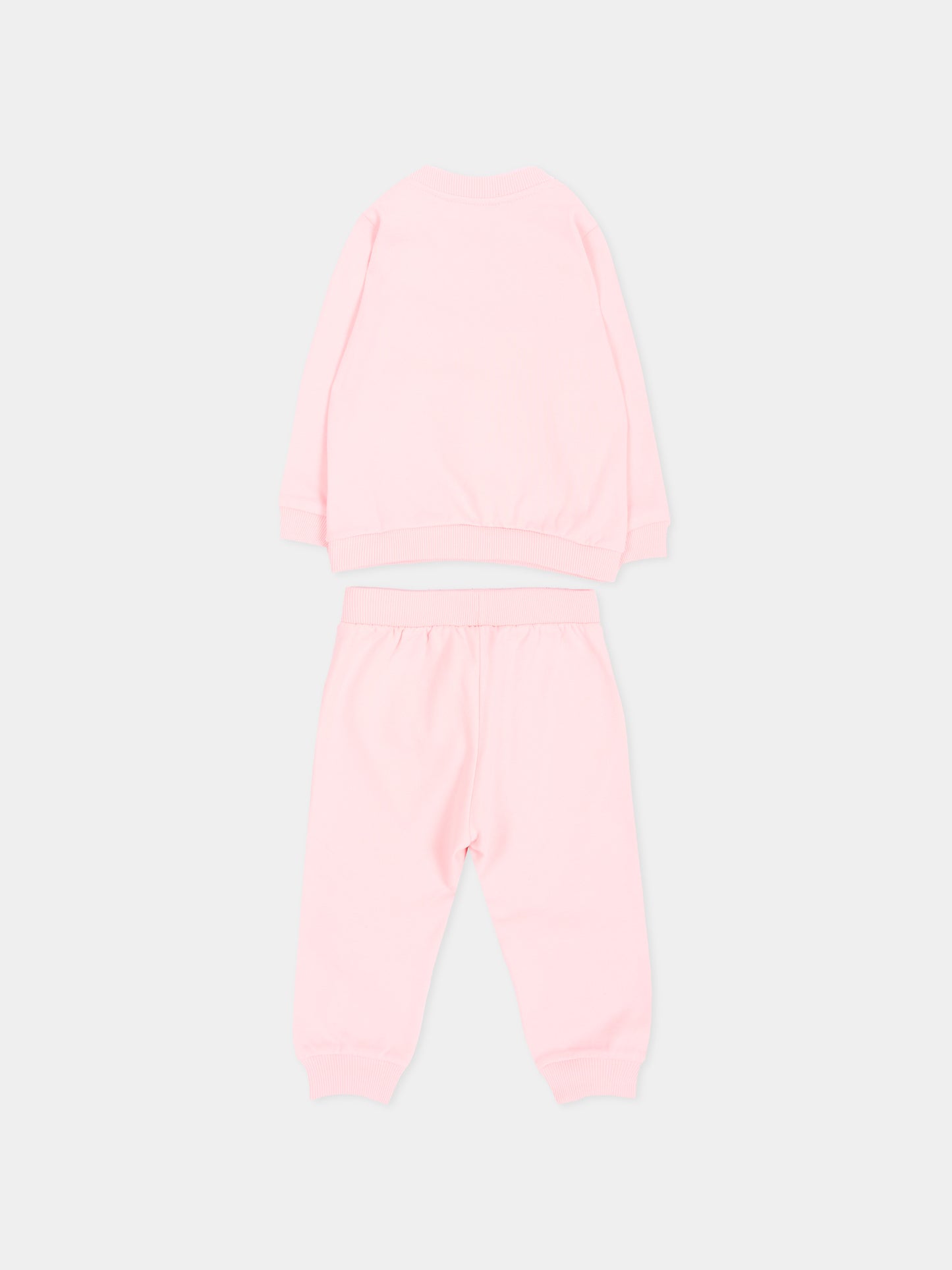 Completo rosa per neonata con Teddy Bear,Moschino Kids,MQK05E LCA83 50209