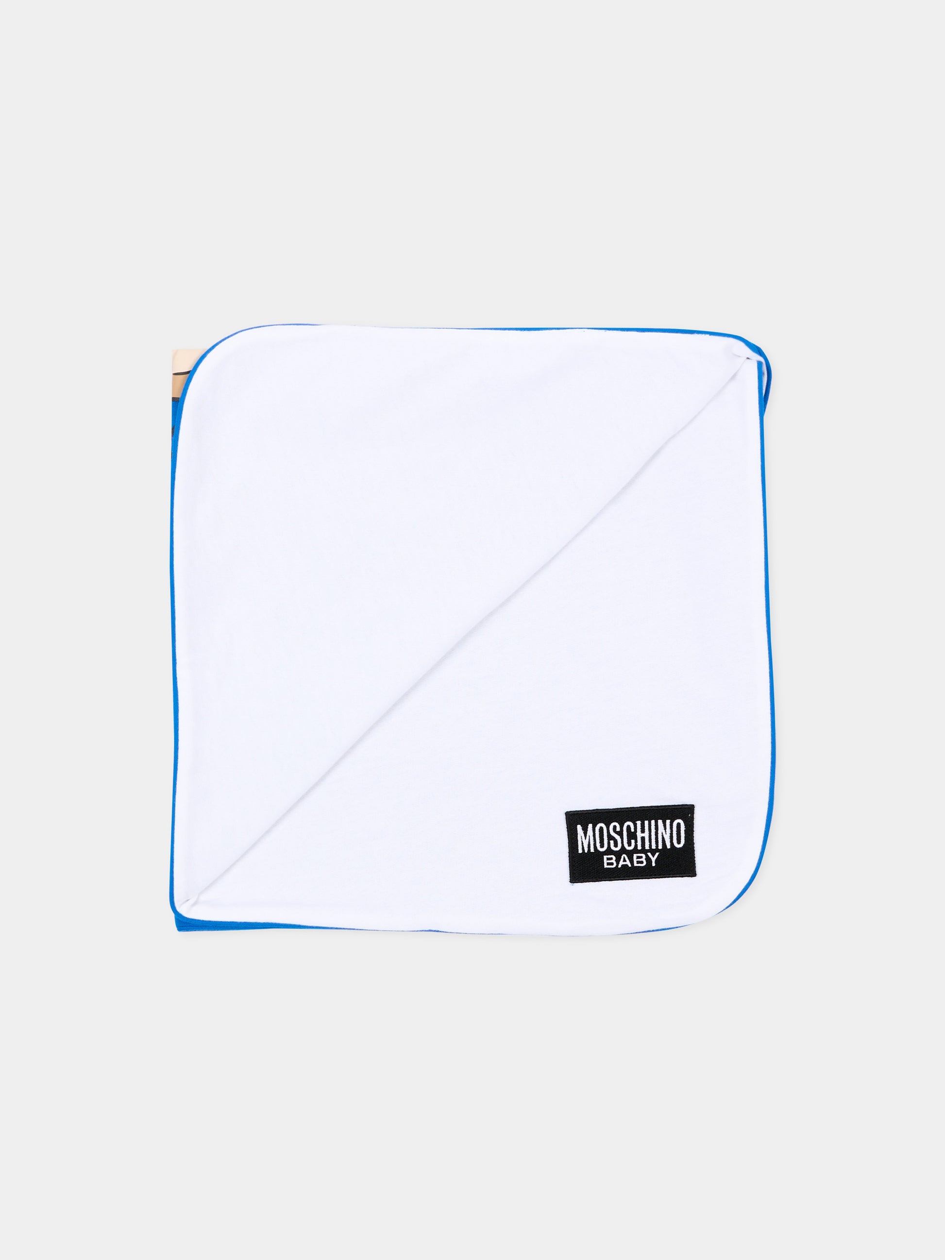 Coperta blu per neonato con Teddy Bear,Moschino Kids,MTB00F LCA40 40157