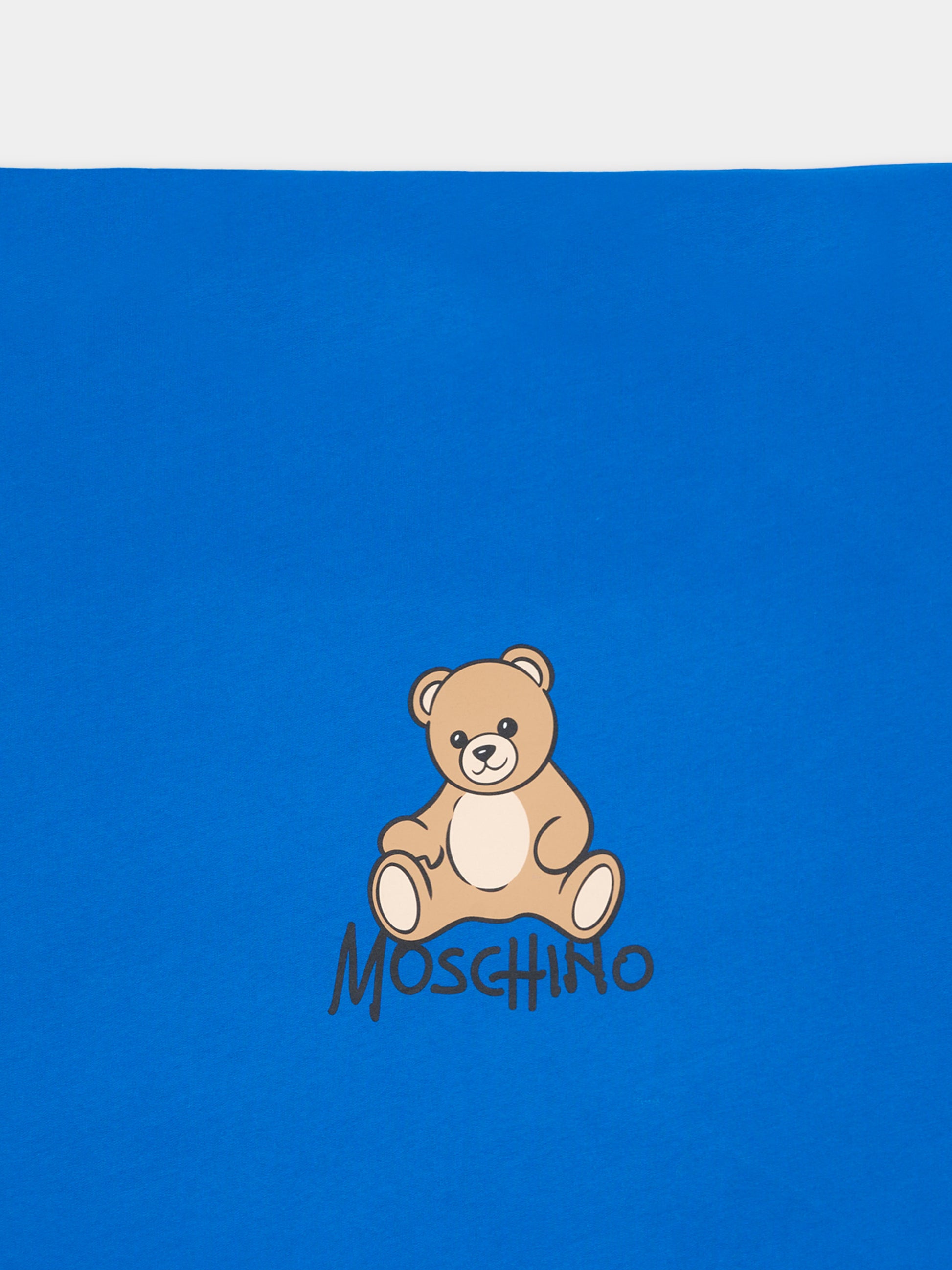 Coperta blu per neonato con Teddy Bear,Moschino Kids,MTB00F LCA40 40157