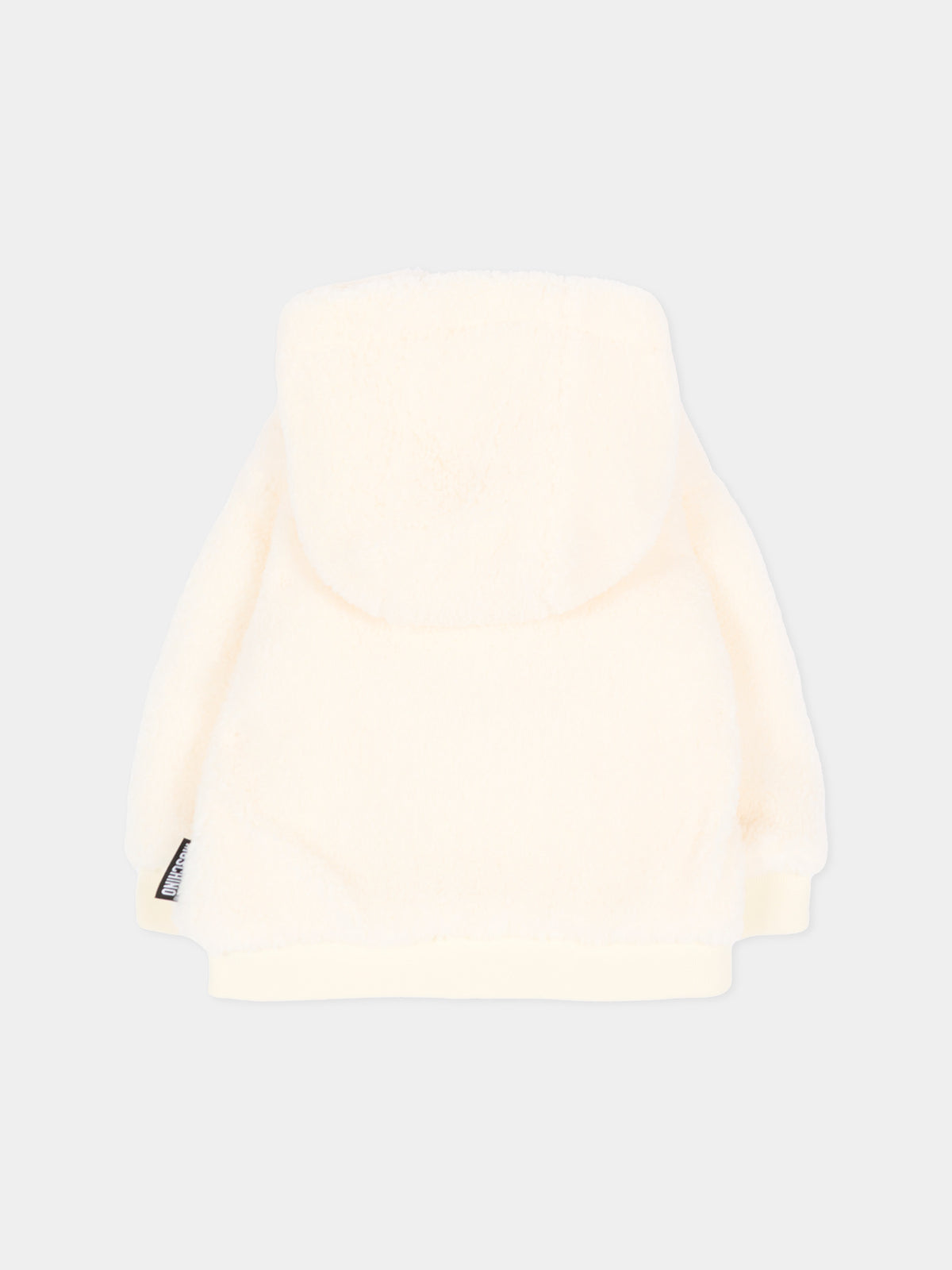 Ecopelliccia avorio per neonati con Teddy Bear,Moschino Kids,MUA00B LIA00 10063