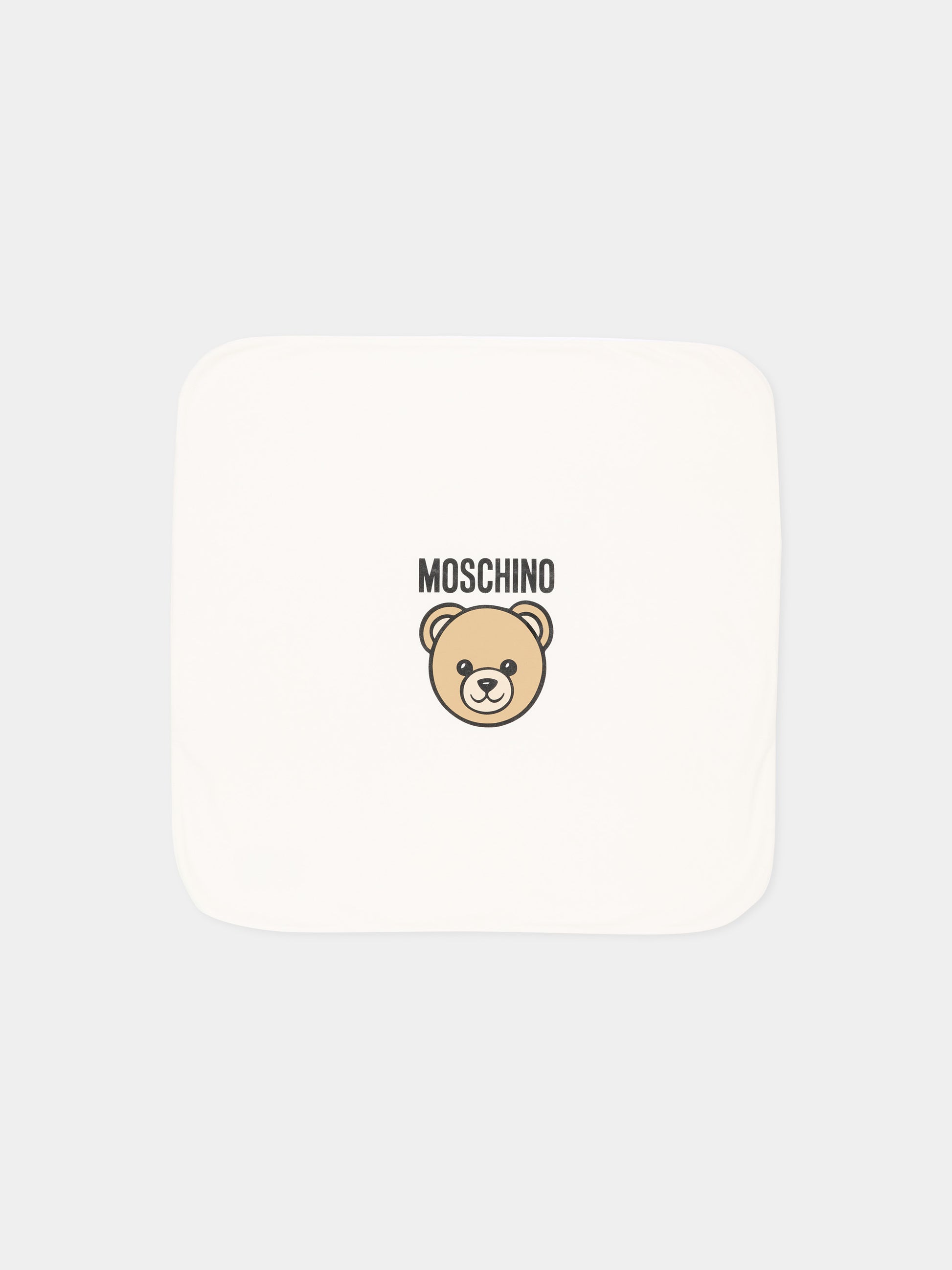 Coperta avorio per neonati con Teddy Bear,Moschino Kids,MUB00O LCA40 10063