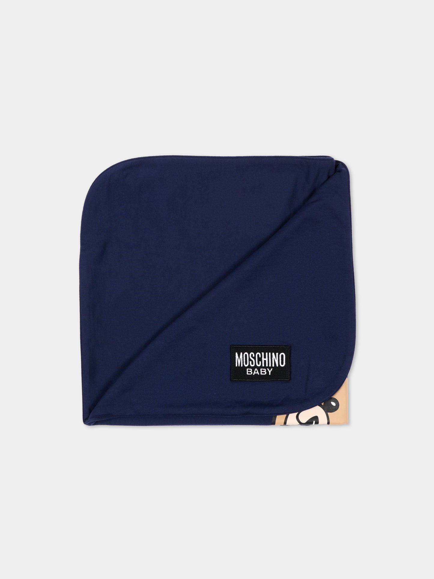 Coperta blu per neonati con Teddy Bear,Moschino Kids,MUB00O LCA40 40016