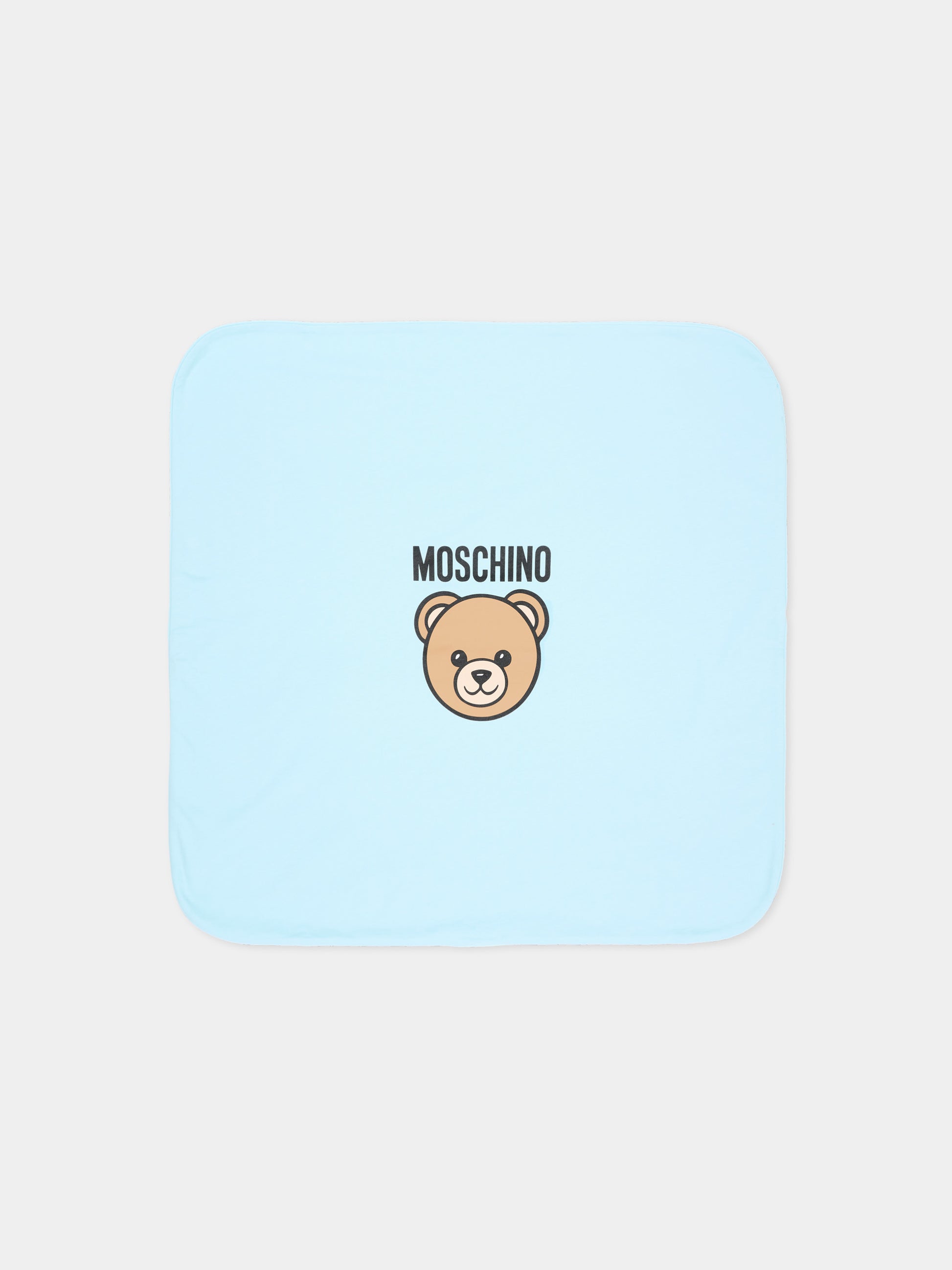Coperta azzurra per neonato con Teddy Bear,Moschino Kids,MUB00O LCA40 40304