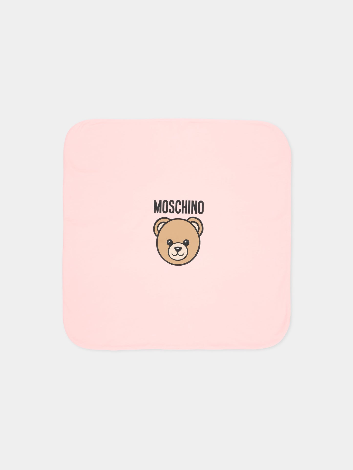 Coperta rosa per neonata con Teddy Bear,Moschino Kids,MUB00O LCA40 50209