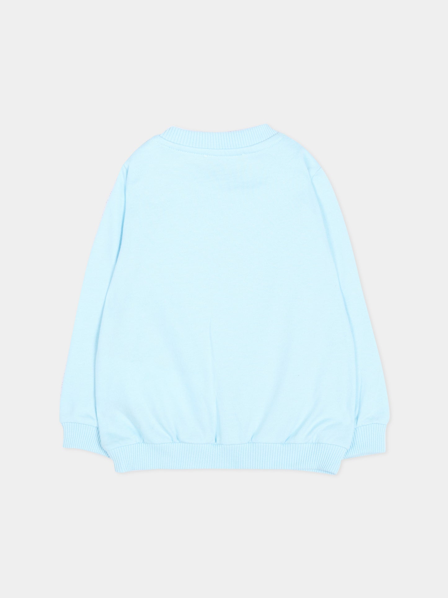 Felpa azzurra per neonato con Teddy Bear,Moschino Kids,MUF06I LCA40 40304