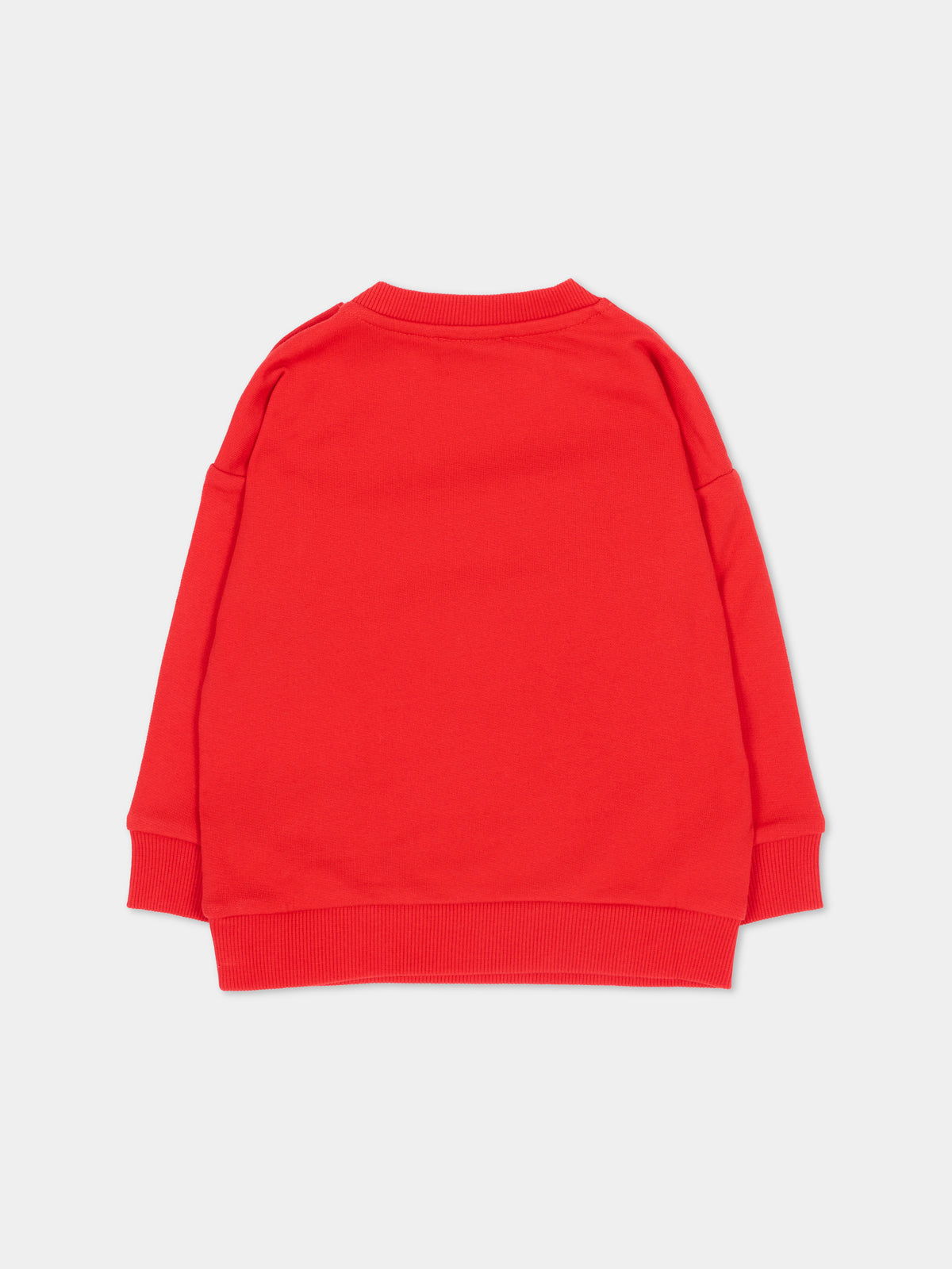 Felpa rossa per neonati con logo,Moschino Kids,MUF06N LCA93 50109