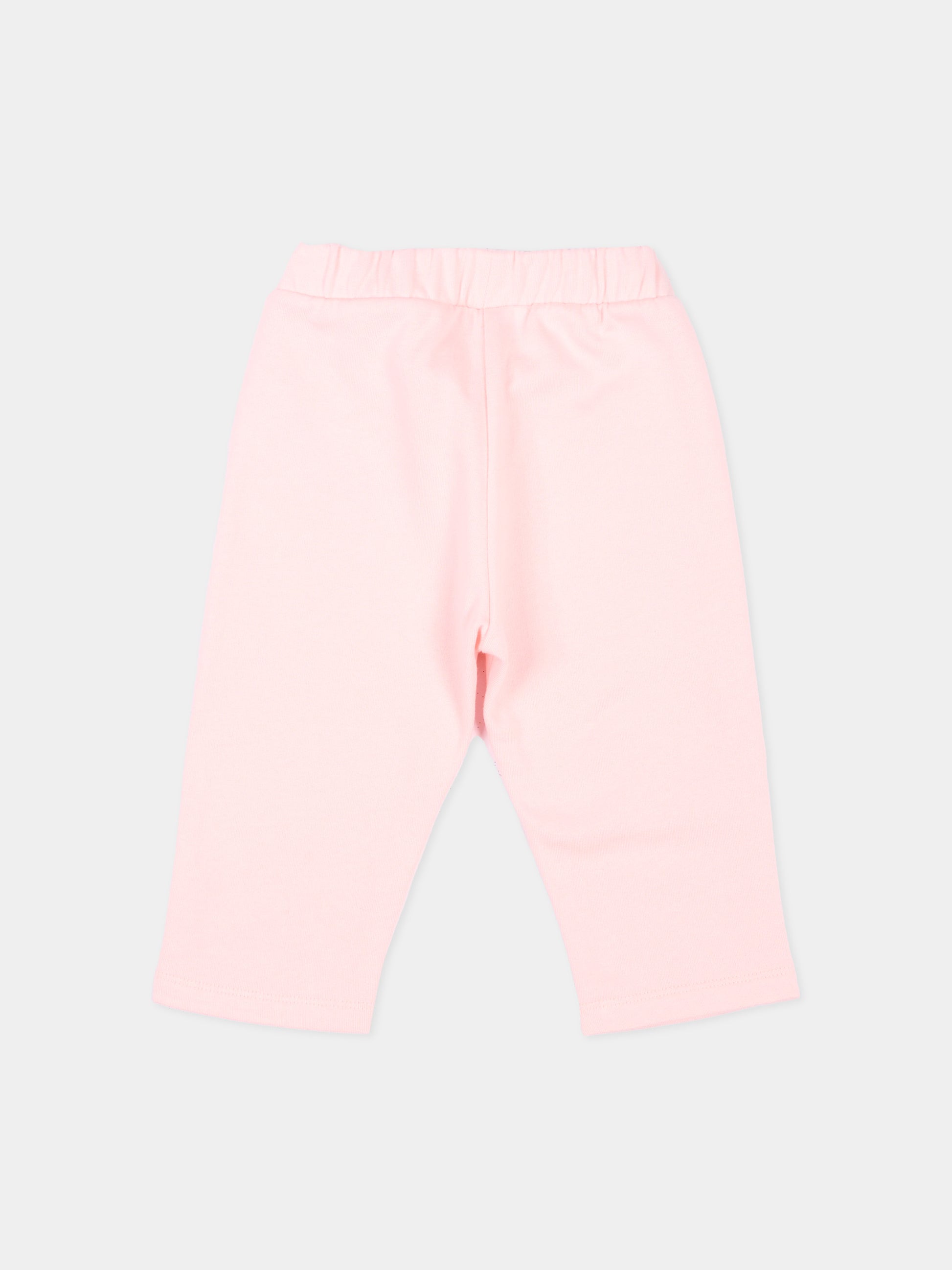 Pantalone rosa per neonata con Teddy Bear,Moschino Kids,MUP05X LCA92 50209