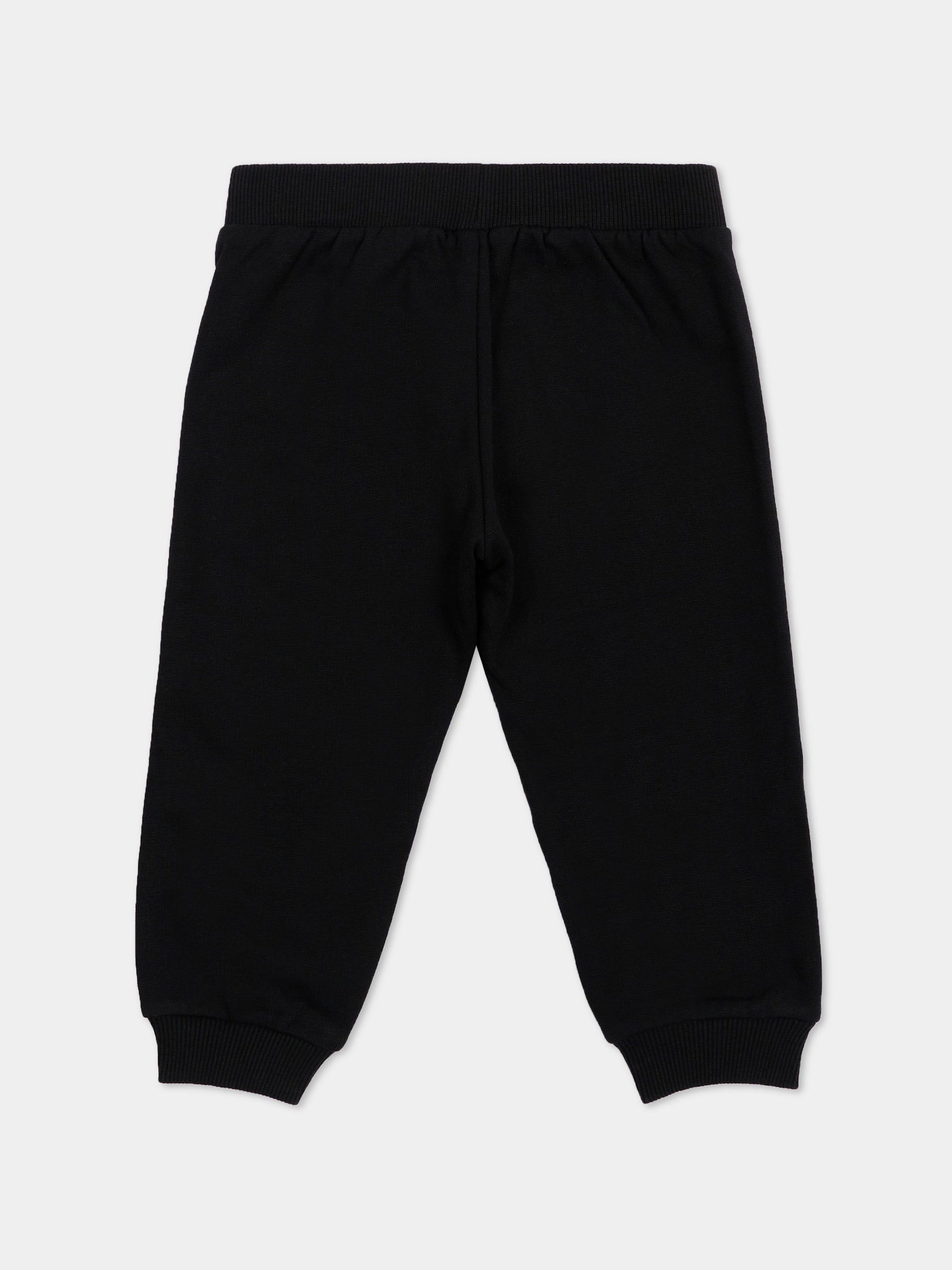 Pantalone nero per neonati con Teddy Bear,Moschino Kids,MUP062 LCA83 60100