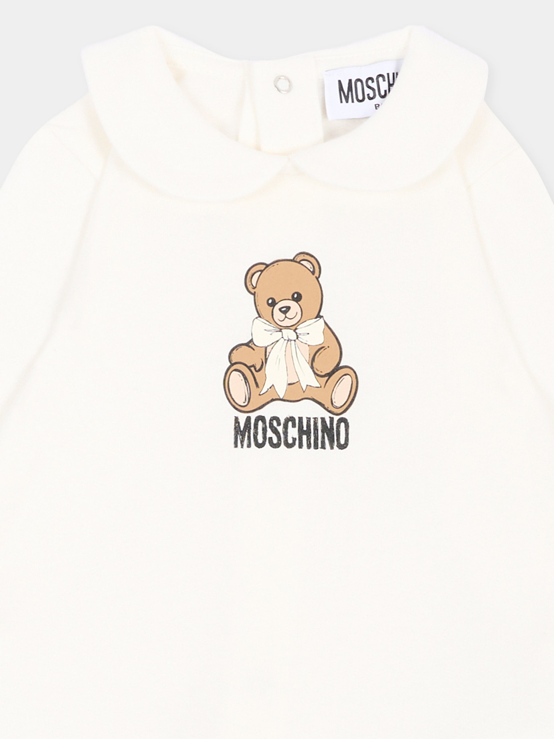 Tutina avorio per neonati con Teddy Bear,Moschino Kids,MUT04Z LCA40 10063