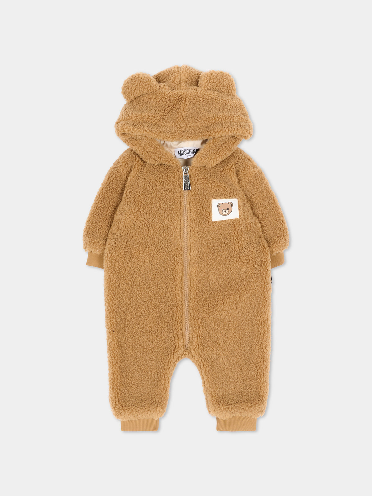 Ecopelliccia beige per neonati con Teddy Bear,Moschino Kids,MUT051 LIA00 20351