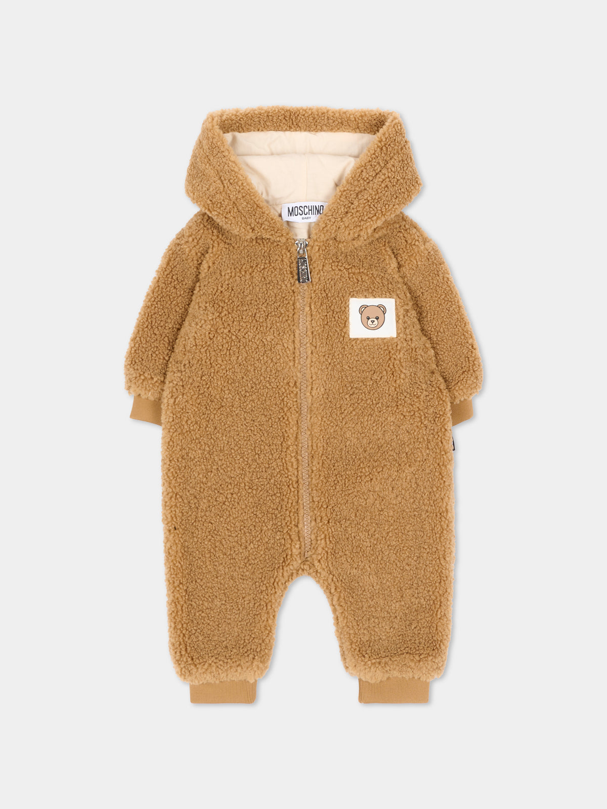 Ecopelliccia beige per neonati con Teddy Bear,Moschino Kids,MUT051 LIA00 20351