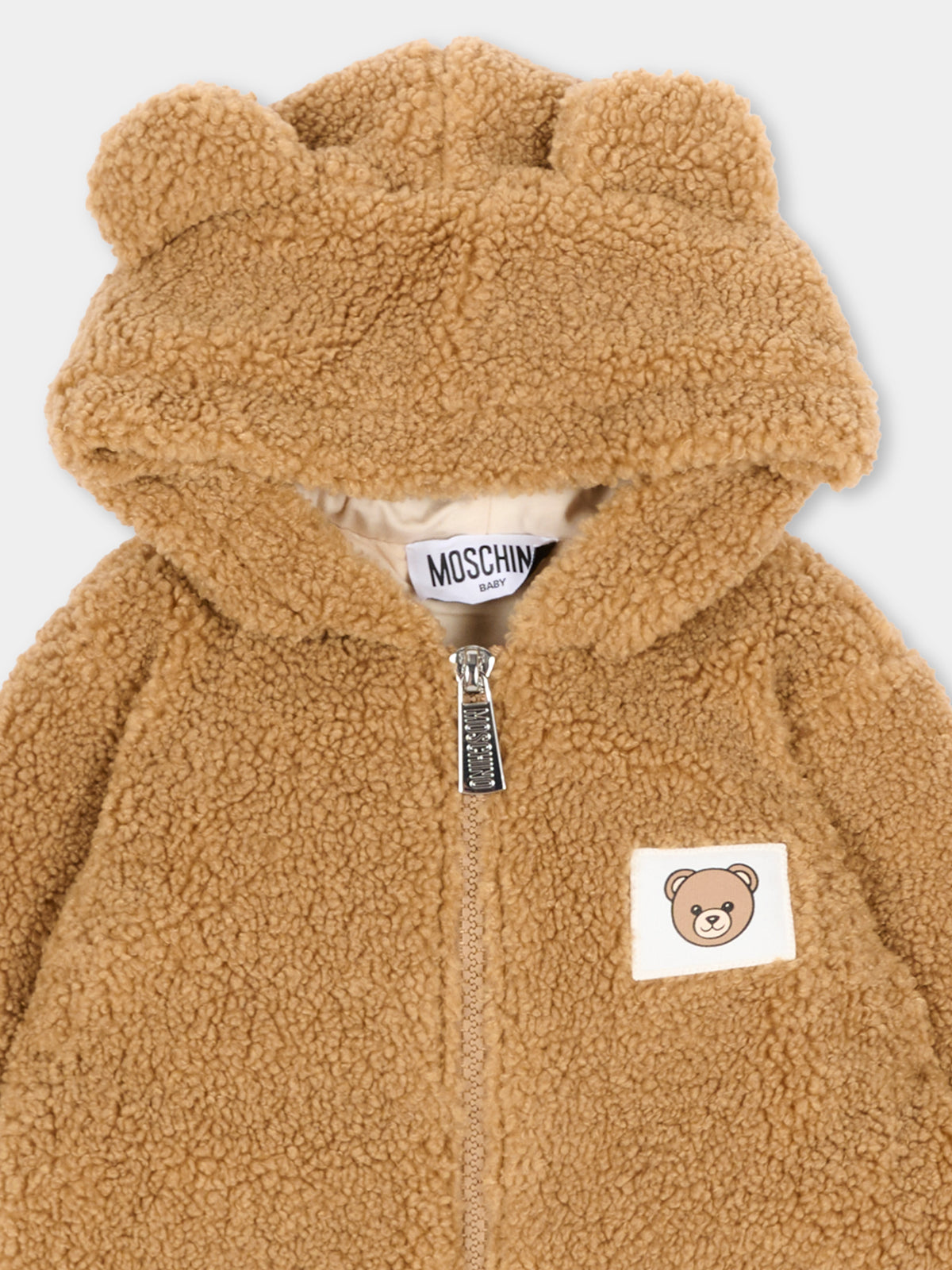 Ecopelliccia beige per neonati con Teddy Bear,Moschino Kids,MUT051 LIA00 20351