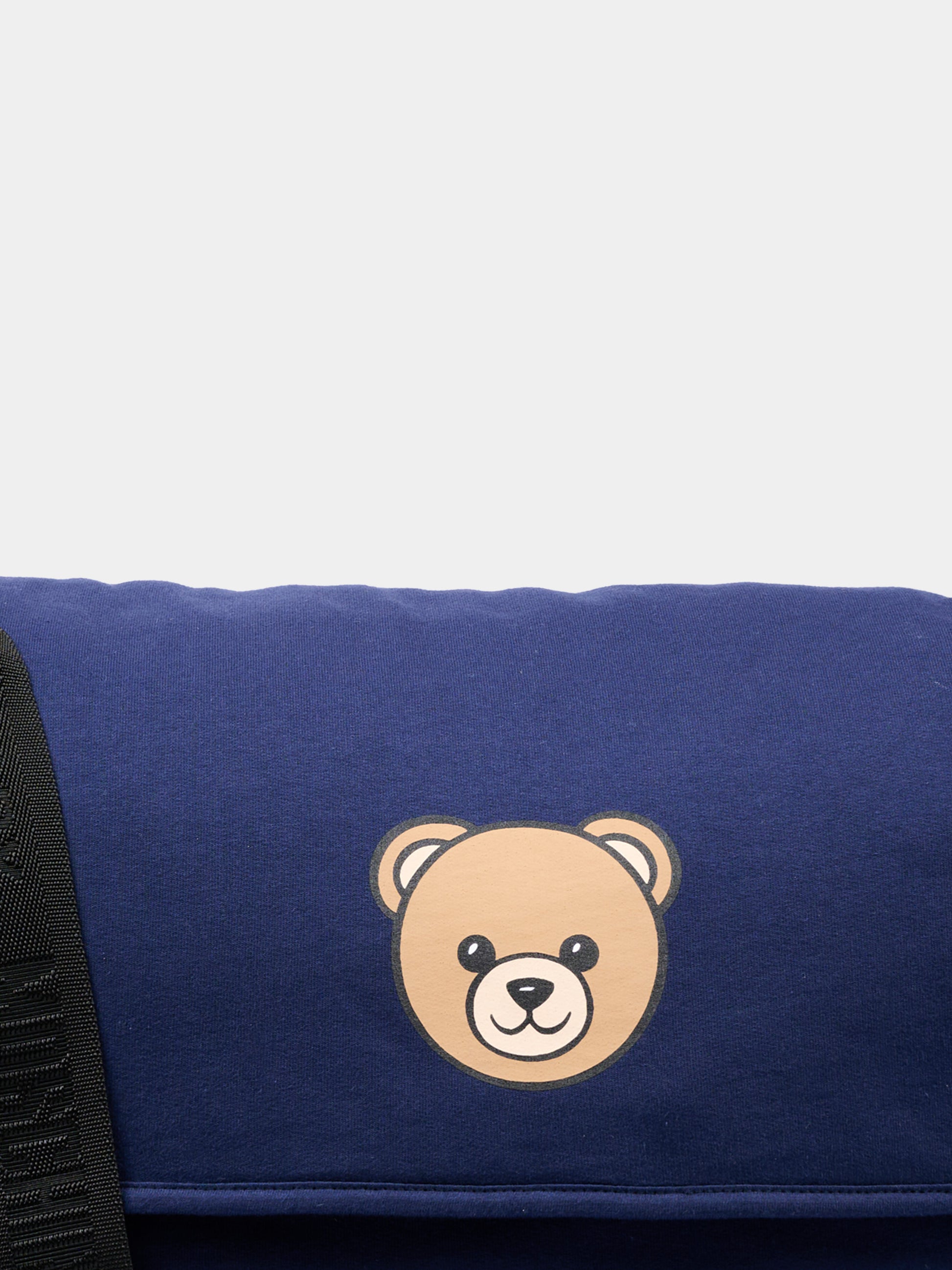 Borsa mamma blu per neonati con Teddy Bear,Moschino Kids,MUX067 LCA40 40016