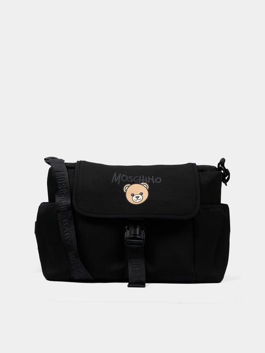 Borsa mamma nera per neonati con logo,Moschino Kids,MUX069 LDA32 60100