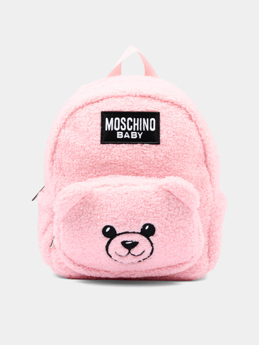 Zaino rosa per neonata con logo,Moschino Kids,MUX06A LIA00 50209
