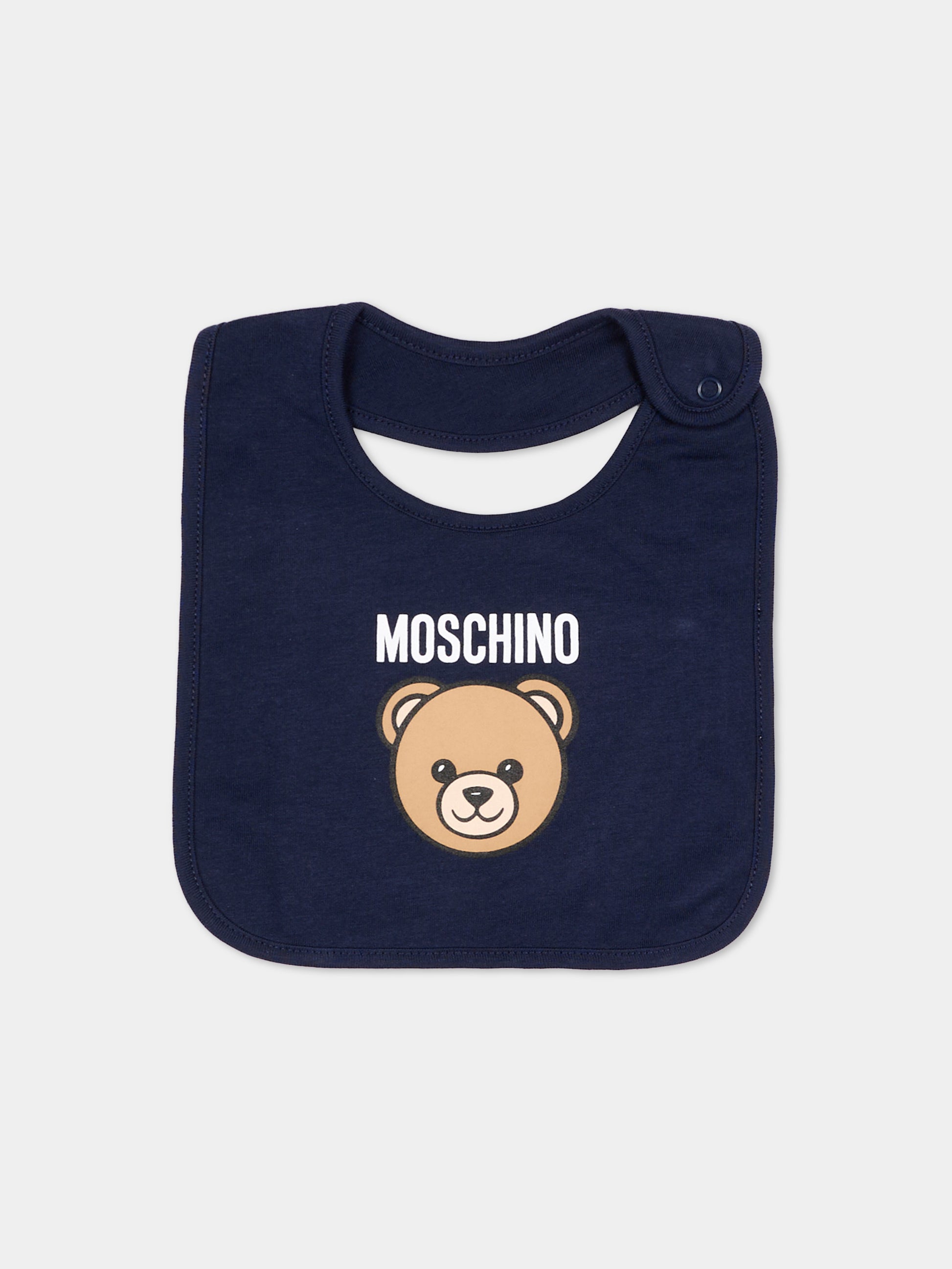 Set accessori blu  per neonati con Teddy Bear,Moschino Kids,MUY09N LCA40 40016