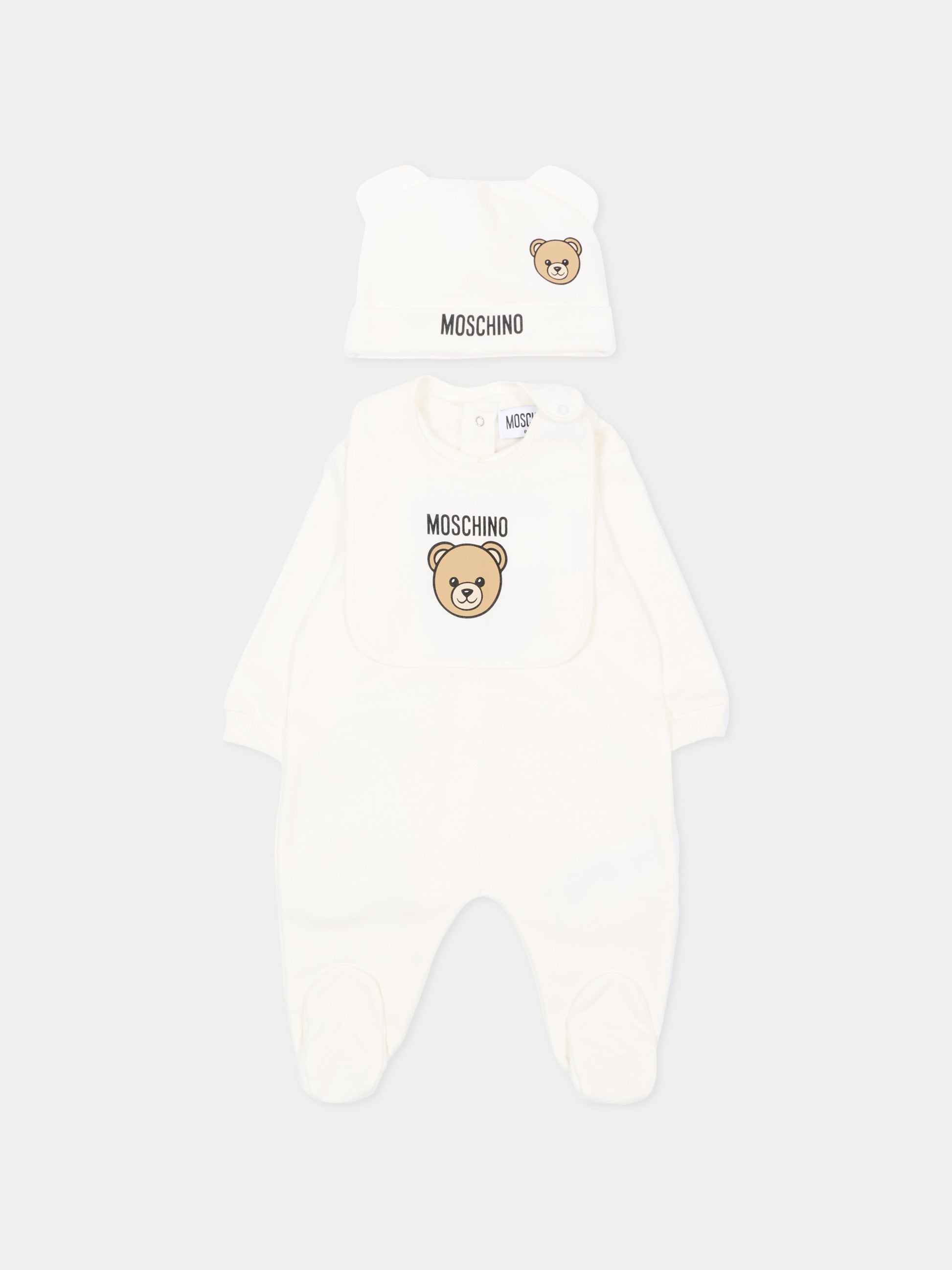 Set tutina avorio per neonati con Teddy Bear,Moschino Kids,MUY09P LCA40 10063