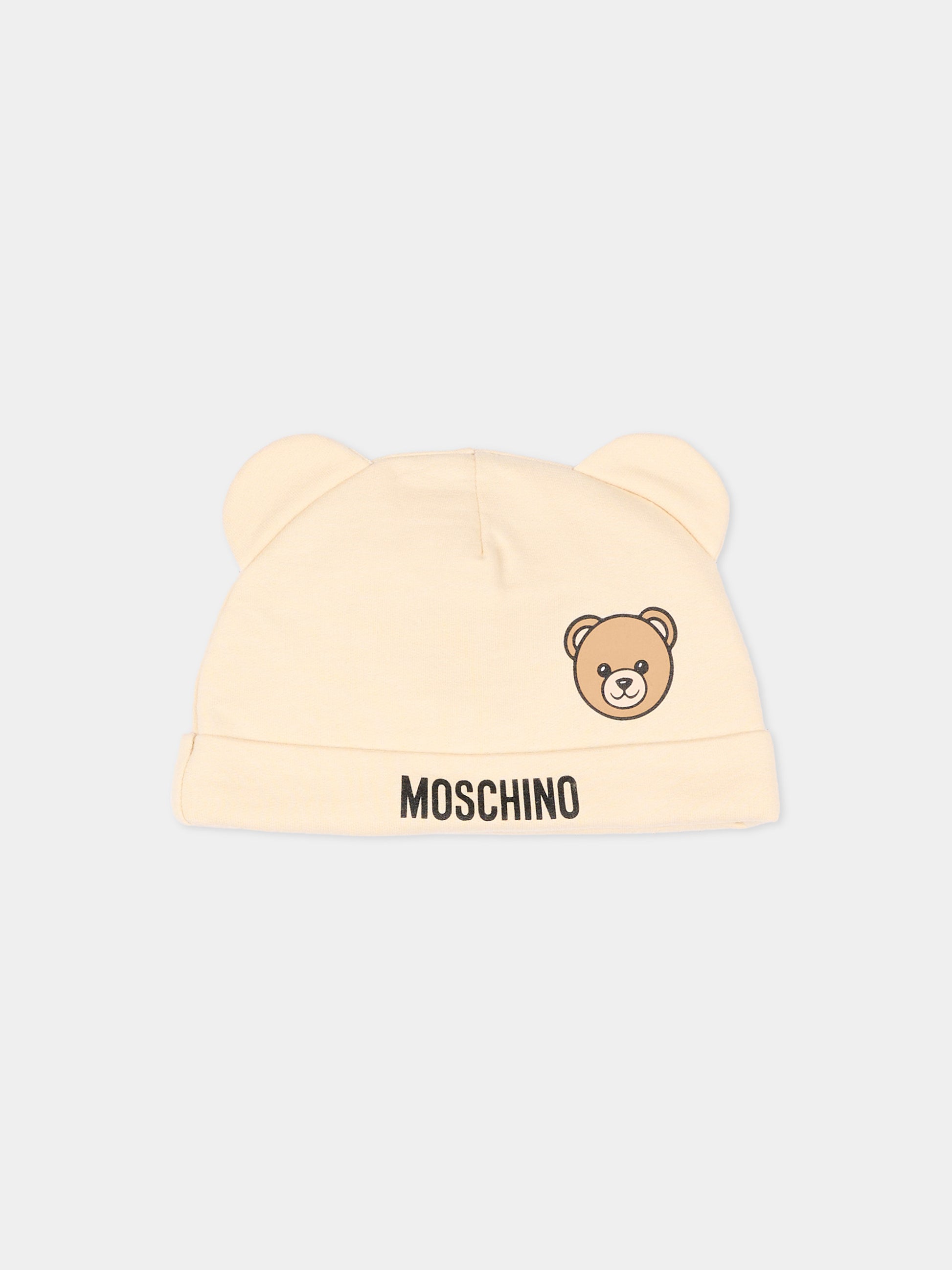 Set tutina beige per neonati con Teddy Bear,Moschino Kids,MUY09P LCA40 20404
