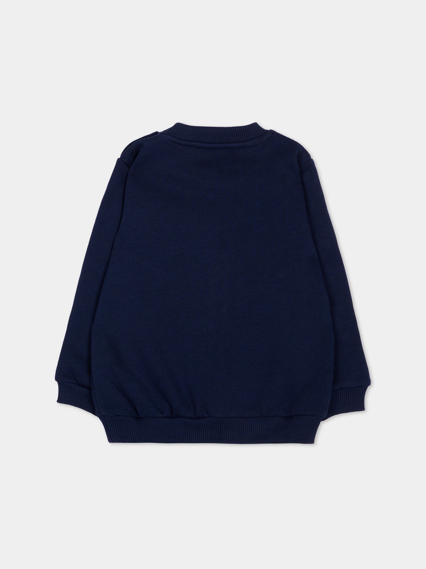 Felpa blu per neonati con Teddy Bear,Moschino Kids,MVF060 LCA83 40016