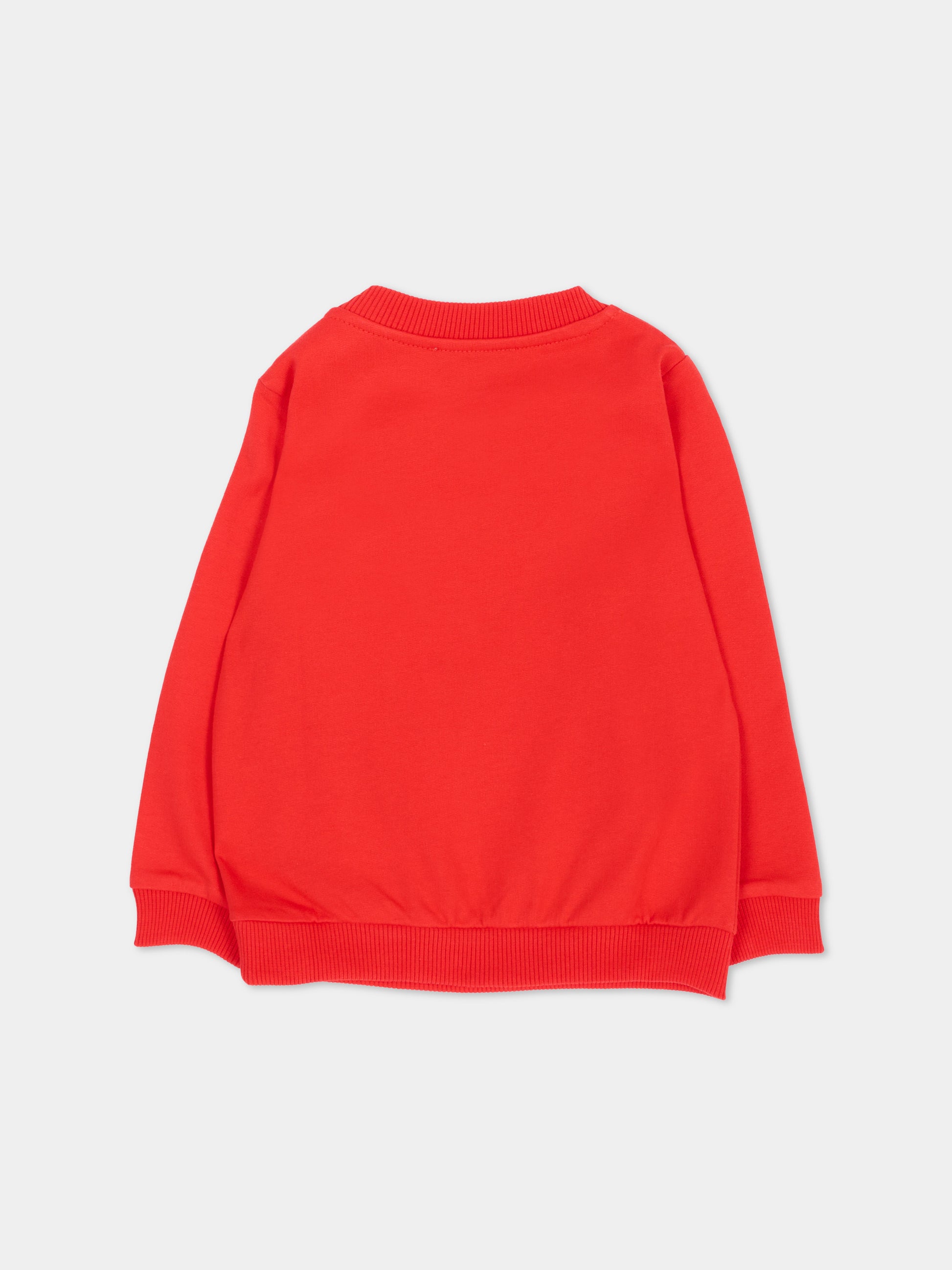 Felpa rossa per neonati con Teddy Bear,Moschino Kids,MZF060 LCA61 50109