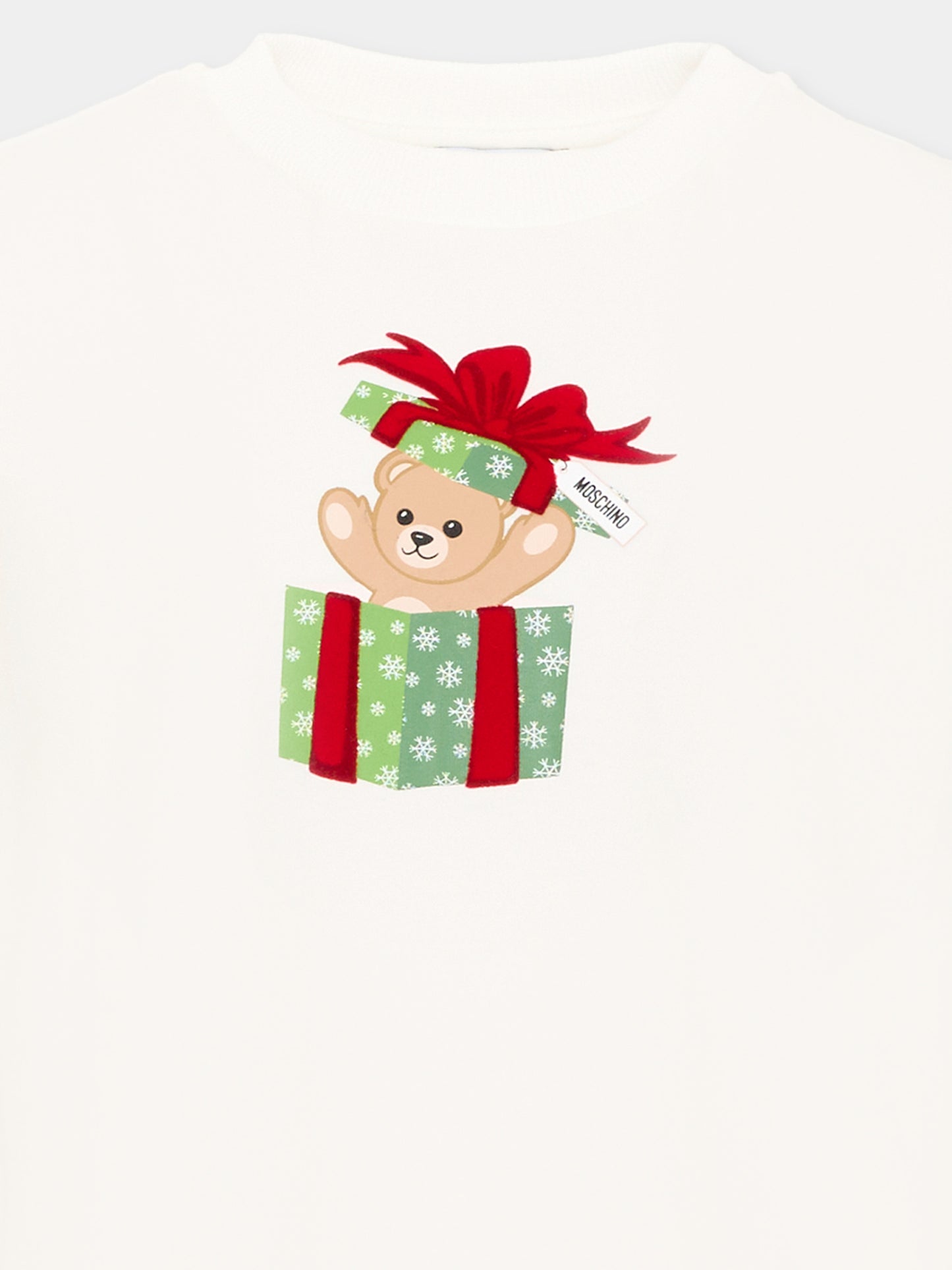 T-Shirt avorio per bambini con Teddy Bear,Moschino Kids,H9M058 LAA10 10063