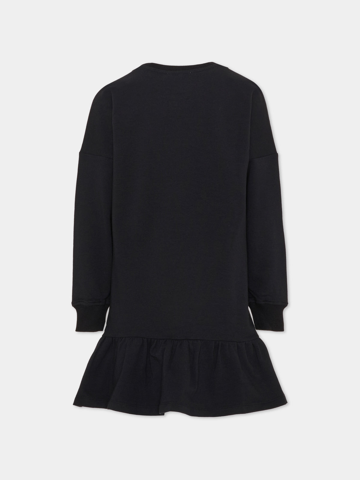Vestito a manica lunga nero per bambina con Teddy Bear,Moschino Kids,HDV0I3 LDA18 60100