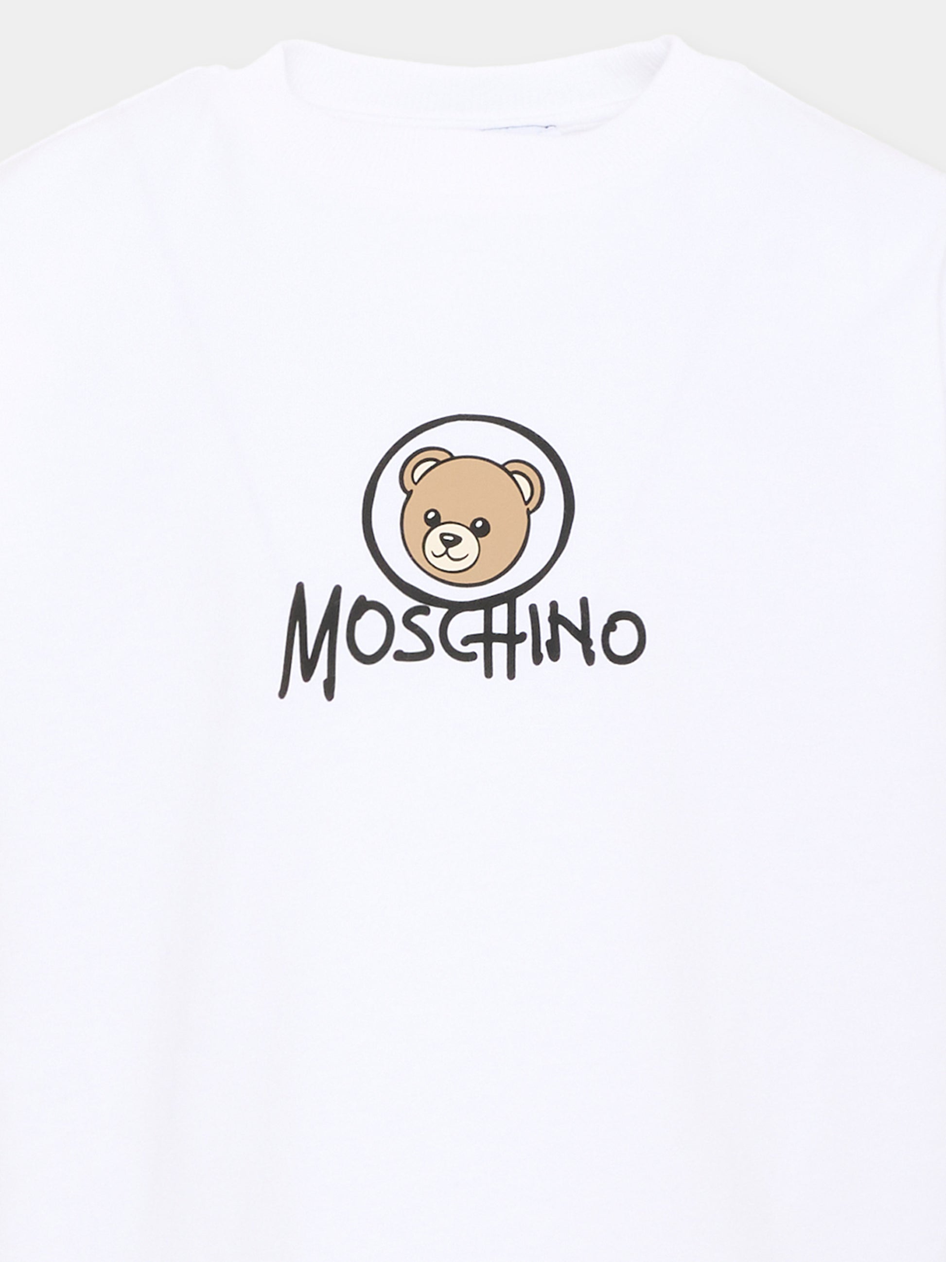 T-Shirt bianca per bambini con Teddy Bear,Moschino Kids,HMM05W LAA34 10101