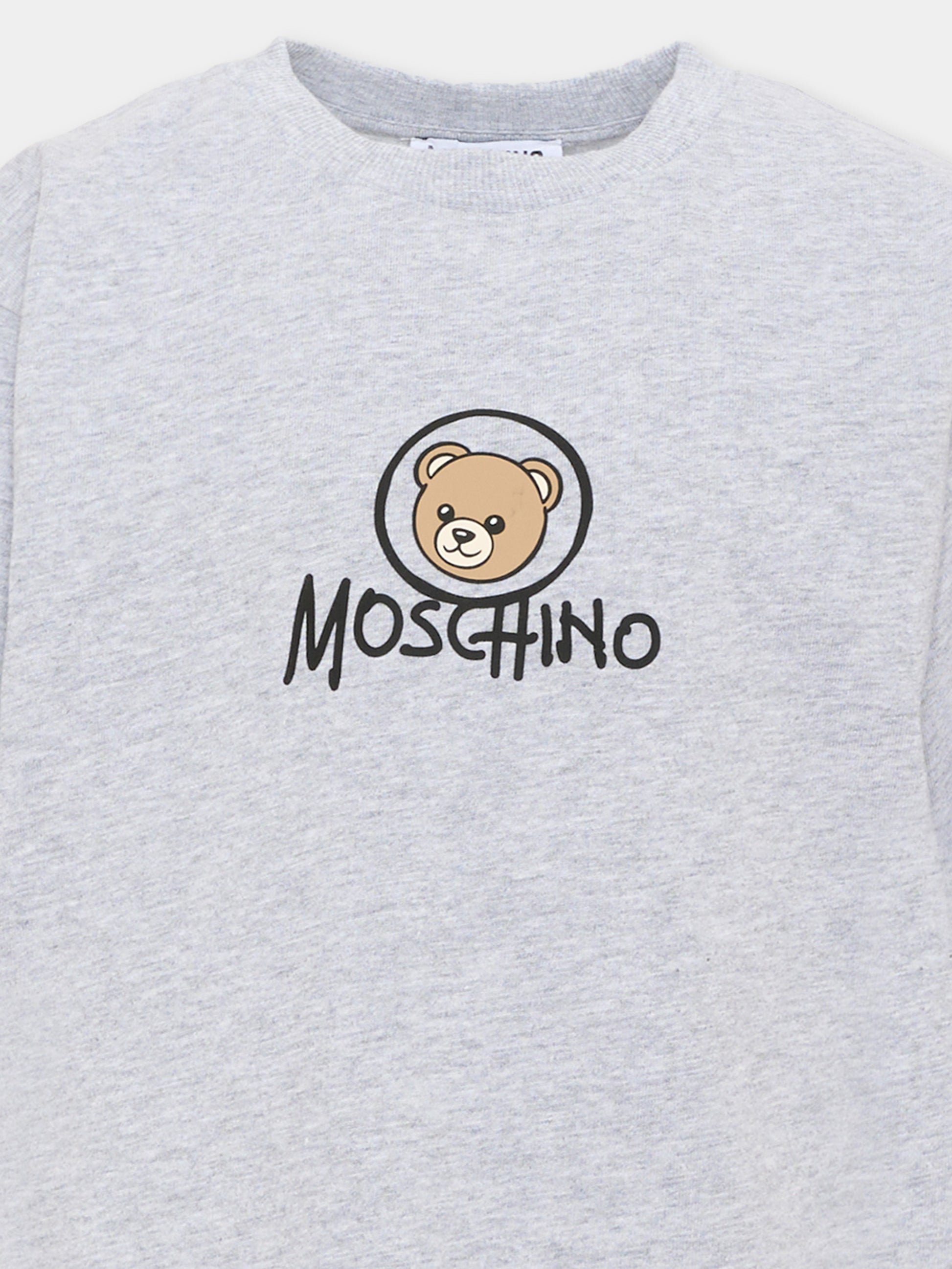 T-Shirt grigia per bambini con Teddy Bear,Moschino Kids,HMM05W LAA34 60901