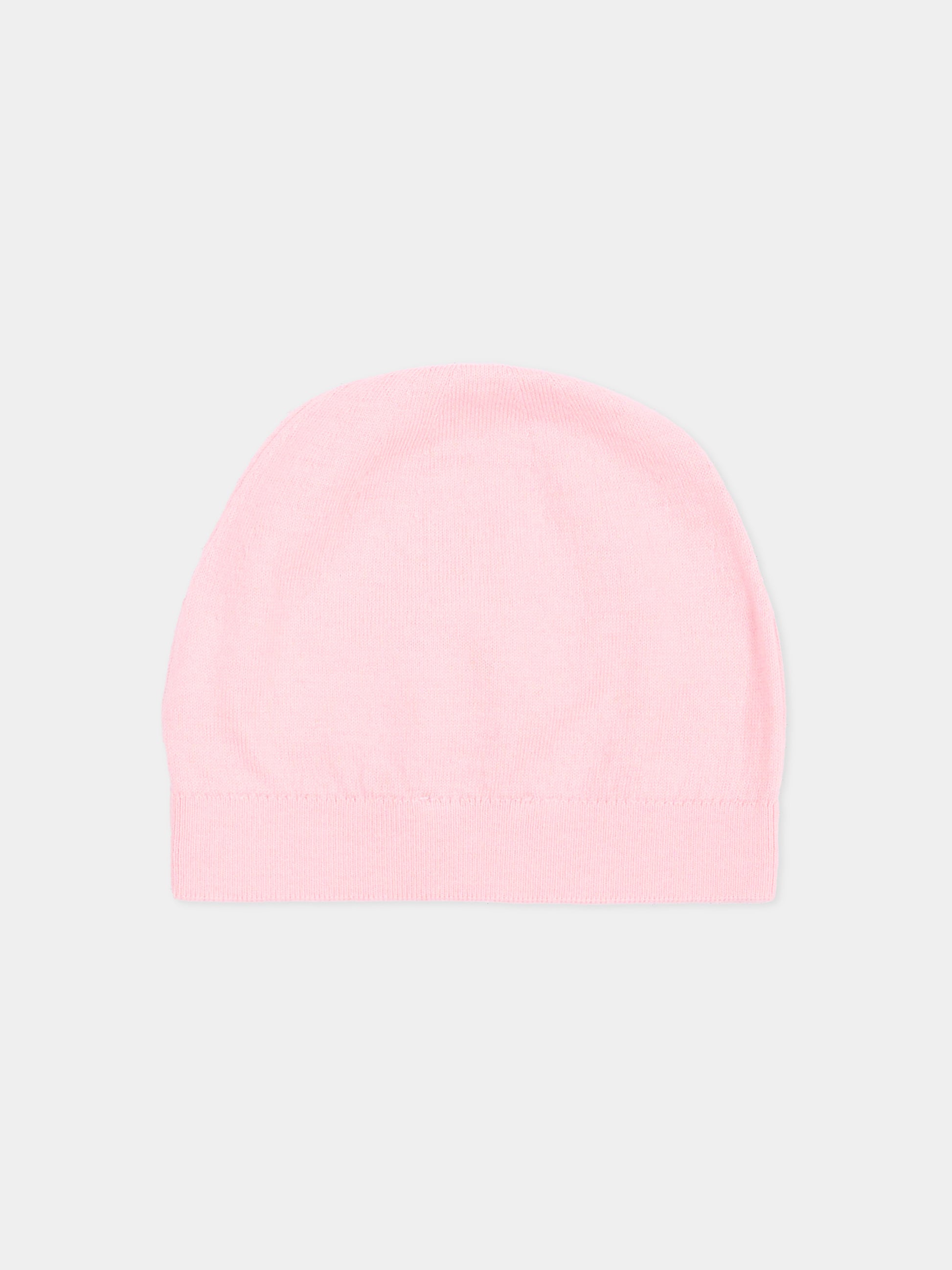 Berretto rosa per bambina con Teddy Bear,Moschino Kids,HMX02O LHE43 50209