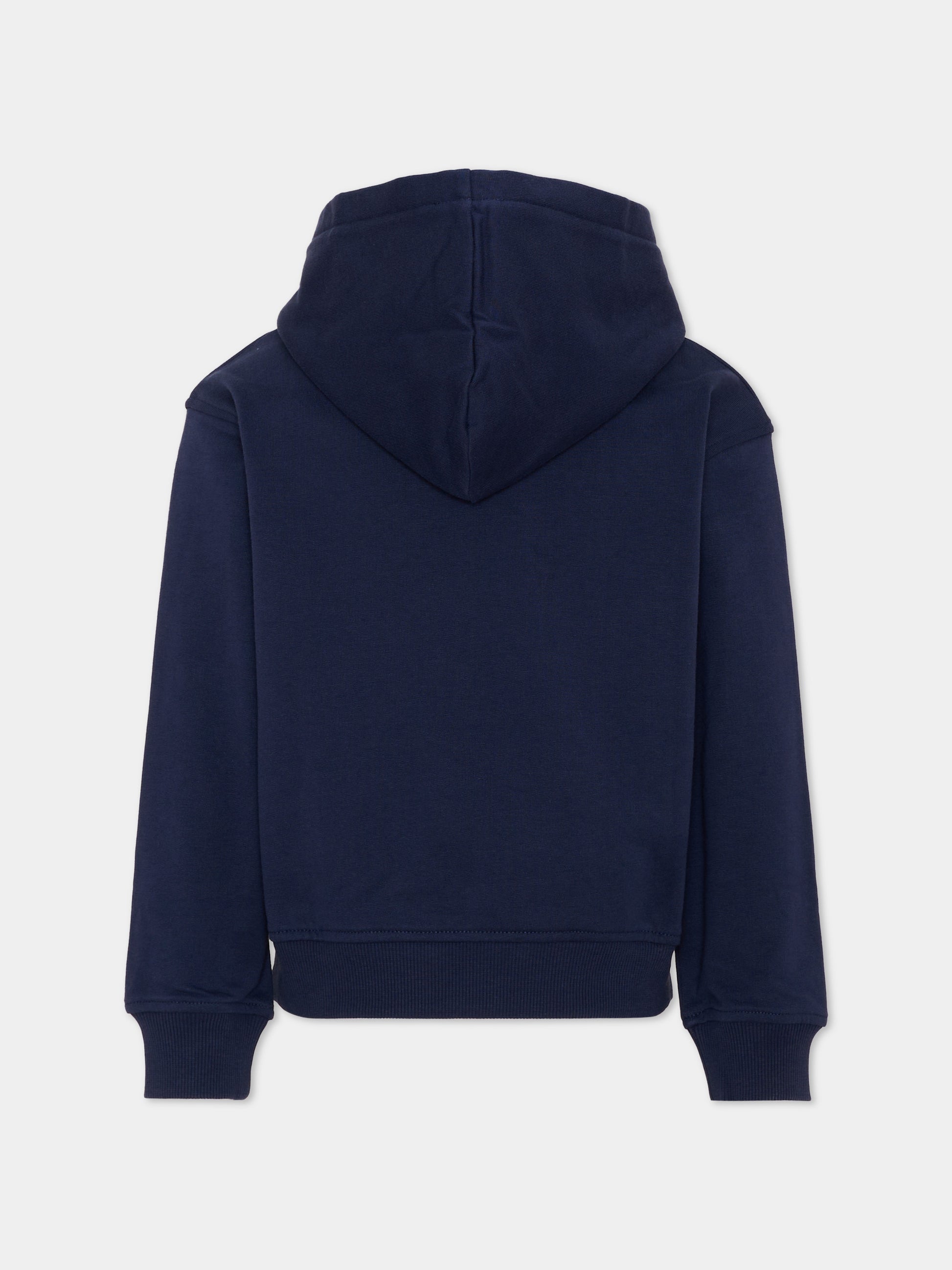 Felpa blu per bambini con Teddy Bear,Moschino Kids,HUF0A7 LCA83 40016
