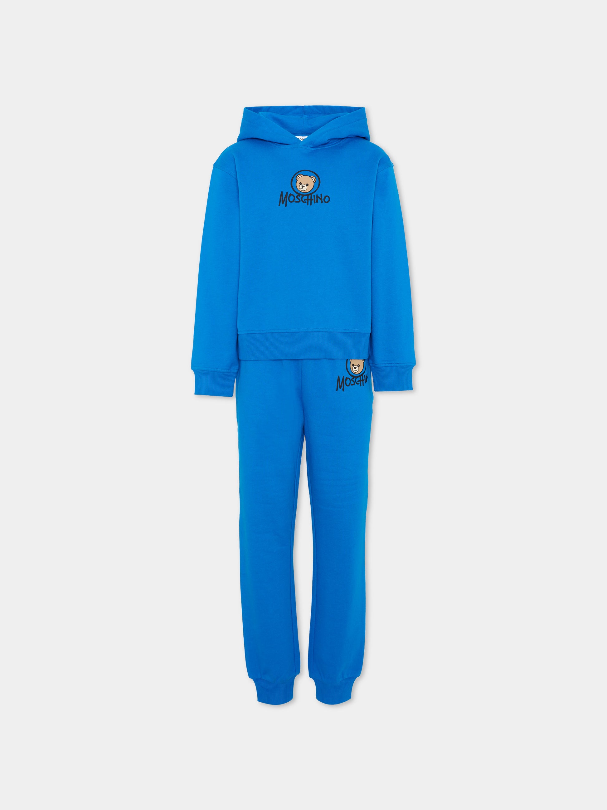 Completo sportivo azzurro per bambino con Teddy Bear,Moschino Kids,HUK04R LCA83 40157