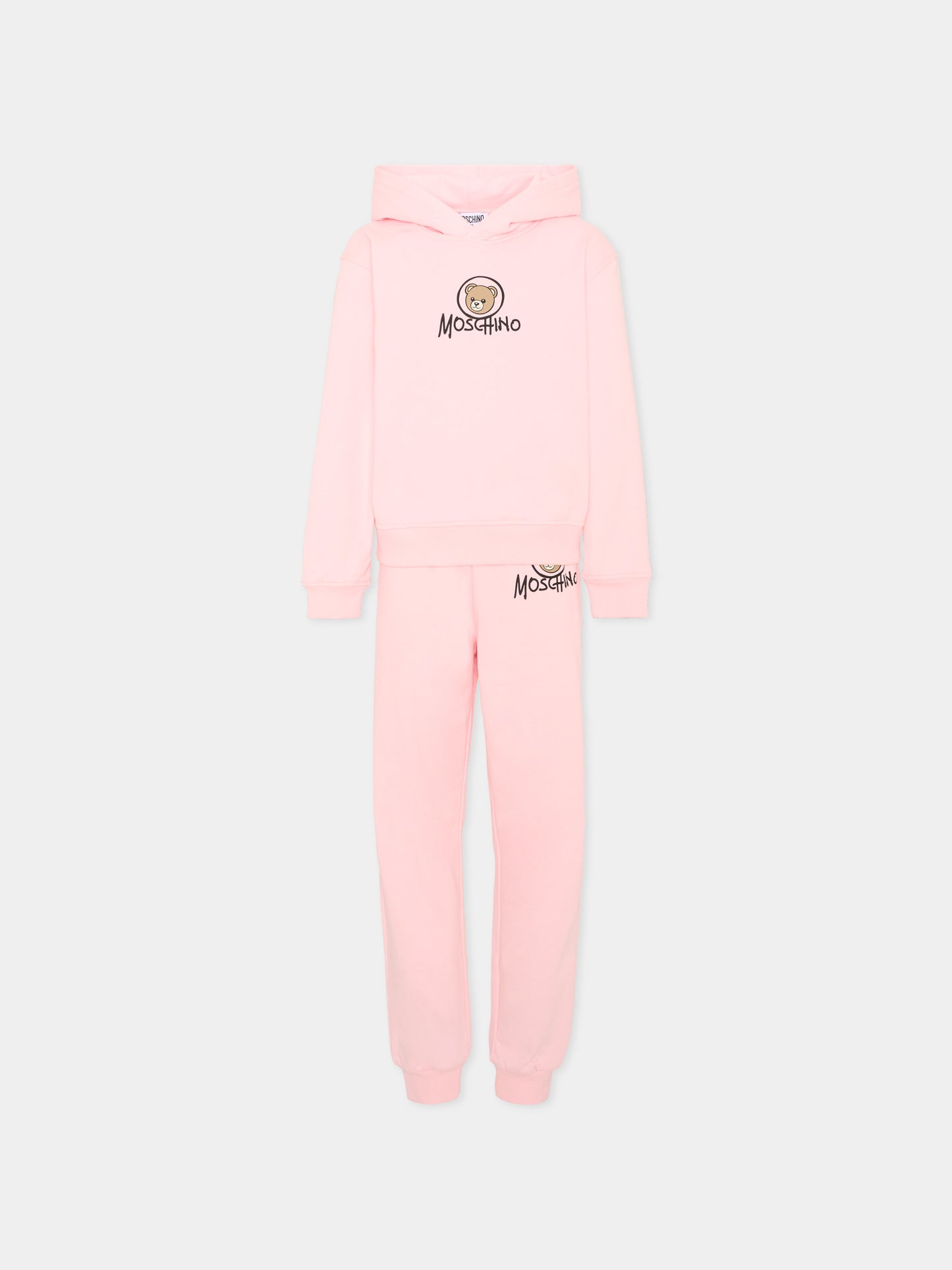 Completo sportivo rosa per bambina con Teddy Bear,Moschino Kids,HUK04R LCA83 50209