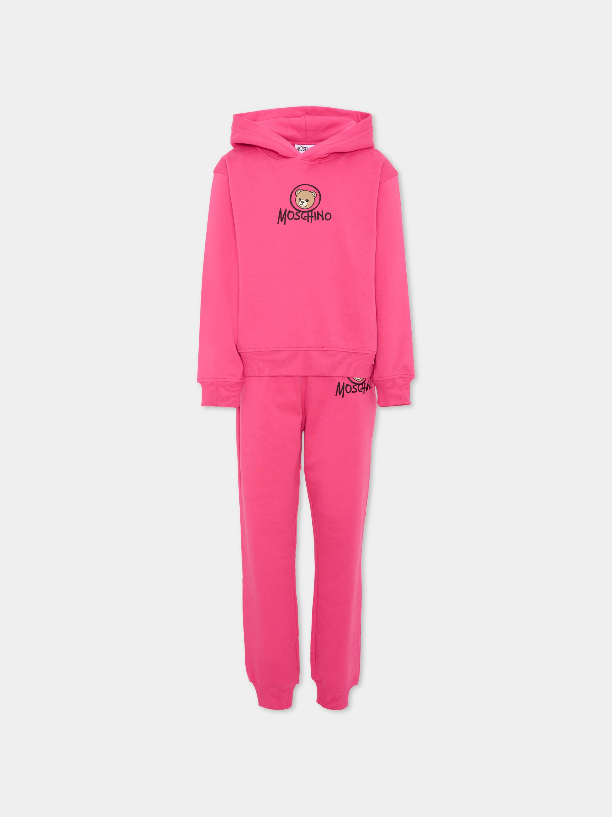 Completo sportivo fucsia per bambina con Teddy Bear,Moschino Kids,HUK04R LCA83 51450