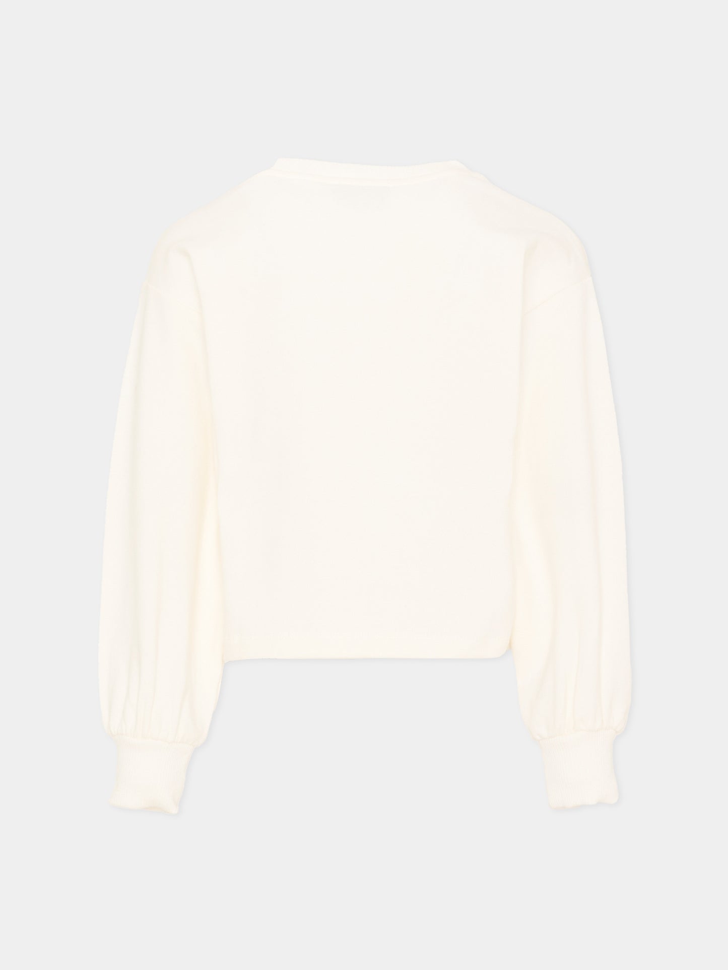 Felpa avorio per bambina con logo,Moschino Kids,HDF06E LDA14 10063