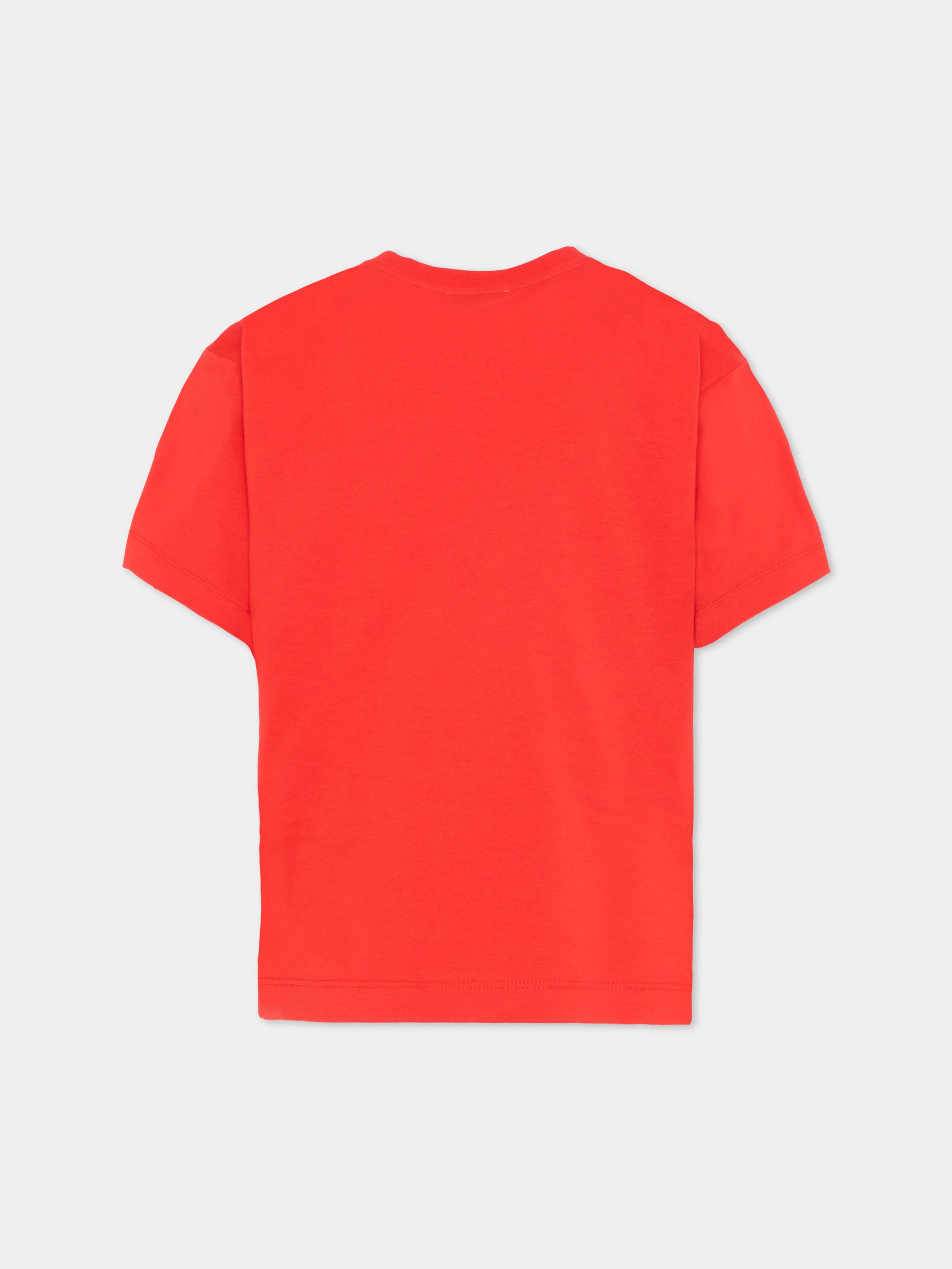 T-Shirt rossa per bambini con Teddy Bear,Moschino Kids,HPM05G LAA10 50109