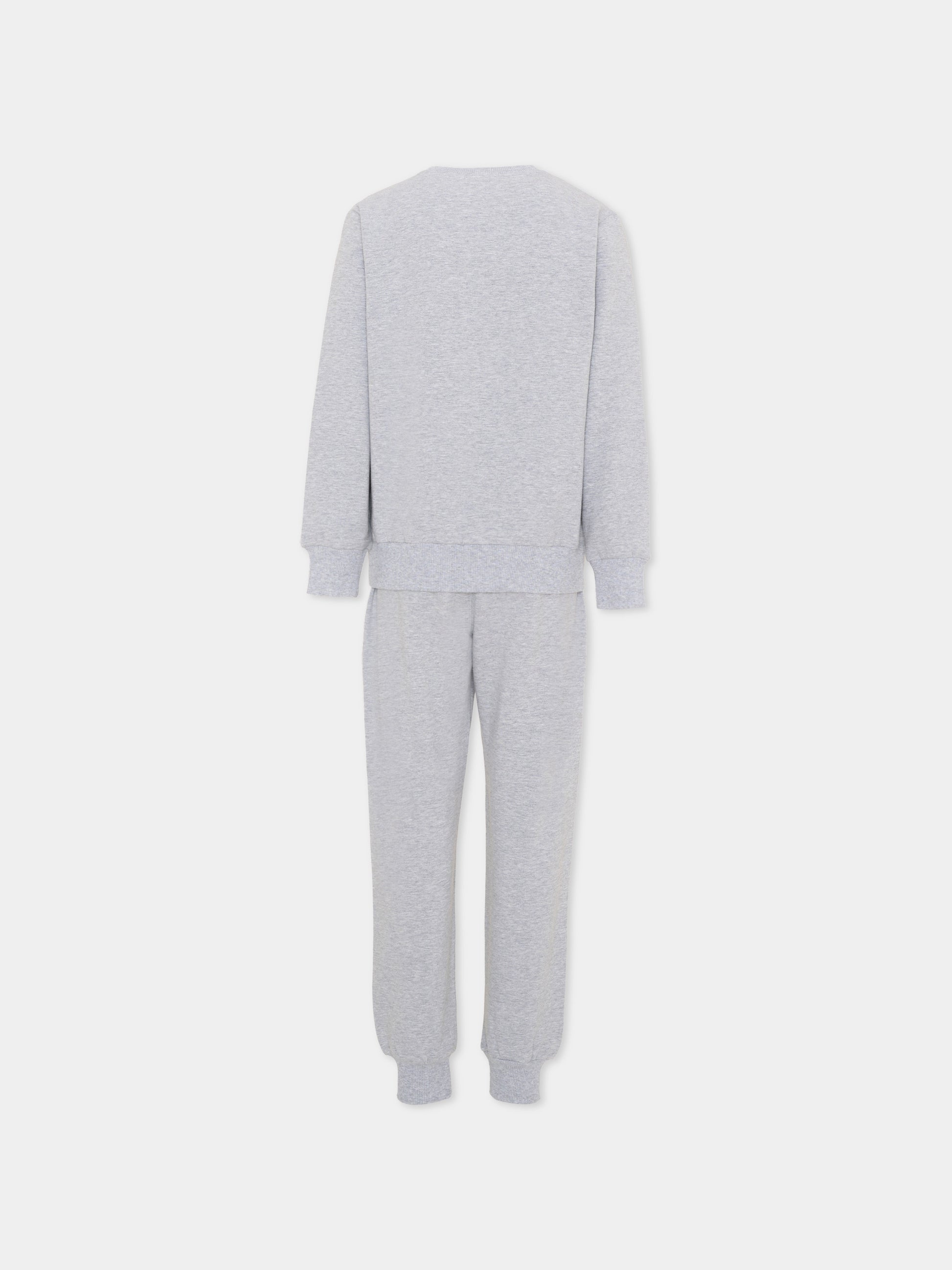 Completo sportivo grigio per bambini con logo,Moschino Kids,HUK04E LDA21 60901