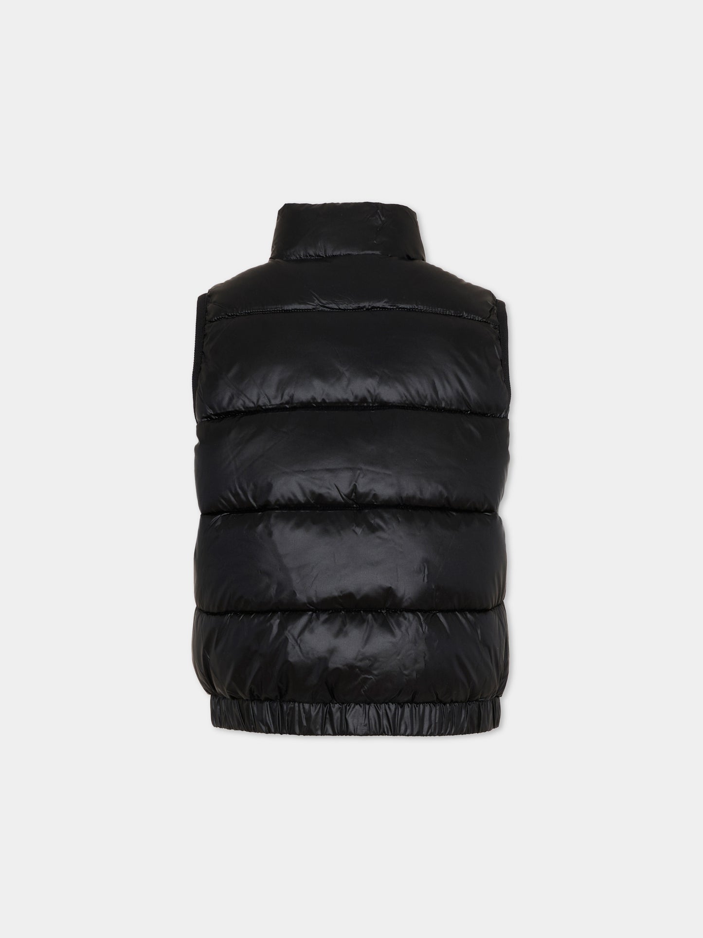 Gilet nero per bambini con logo e Teddy Bear,Moschino Kids,HQS02K L3A32 60100