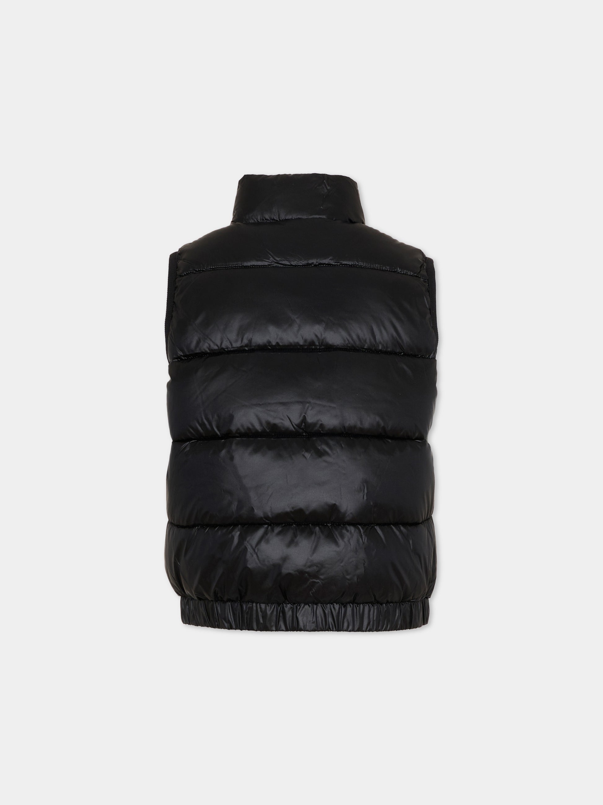 Gilet nero per bambini con logo e Teddy Bear,Moschino Kids,HQS02K L3A32 60100