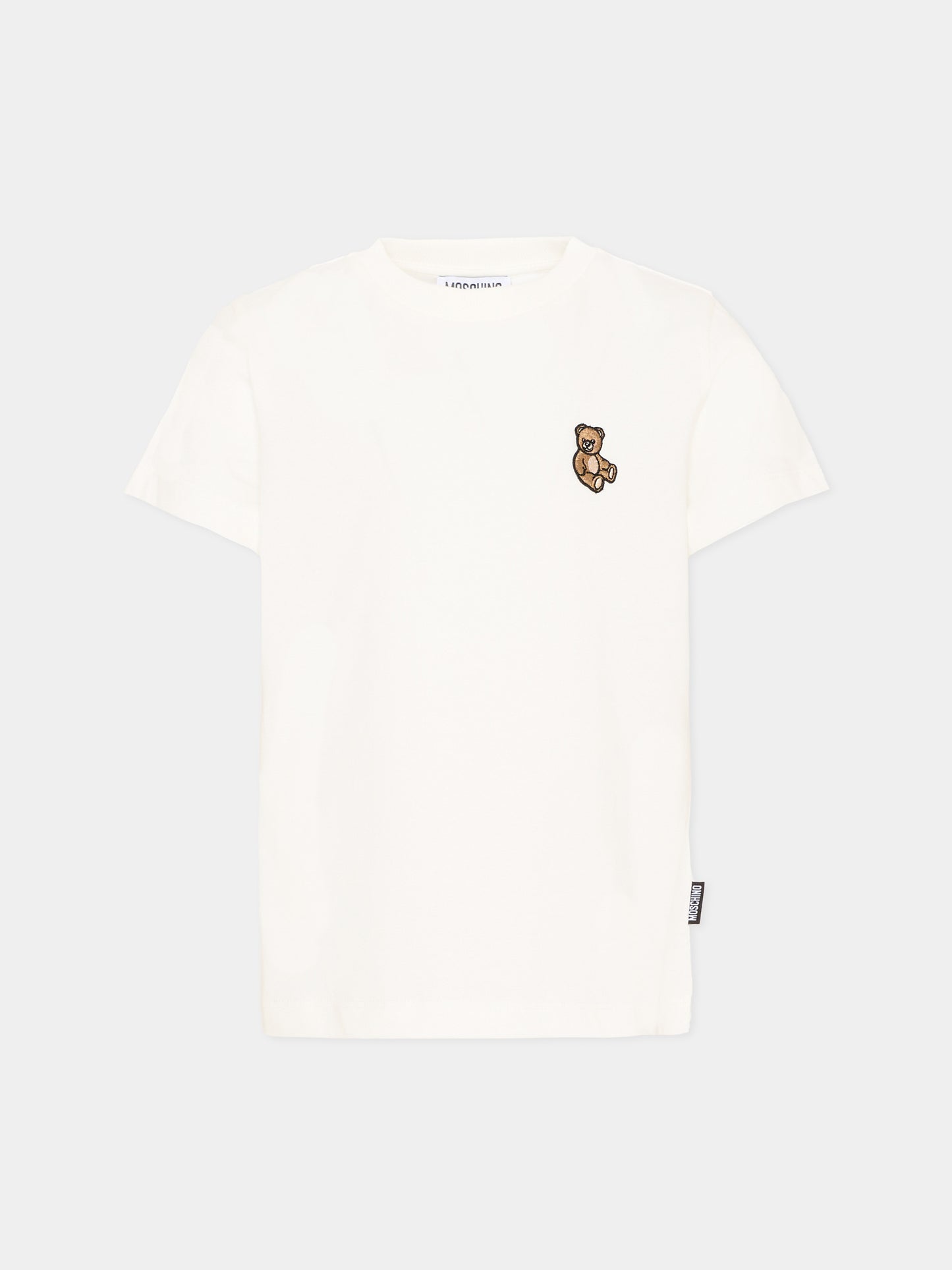 T-Shirt avorio per bambini con Teddy Bear,Moschino Kids,HRM058 LAA10 10063