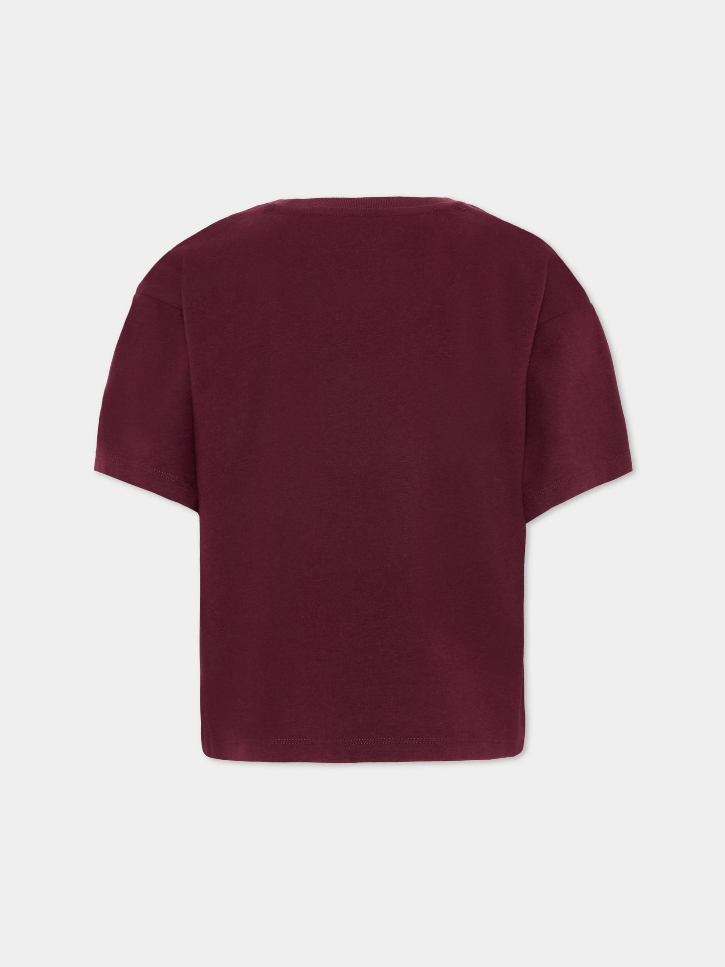 T-Shirt bordeaux per bambina con logo,Abercrombie & Fitch,43AJ81 P4U