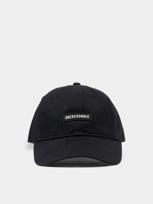 Cappello con visiera nero per bambini con logo,Abercrombie & Fitch,9AW022 K94