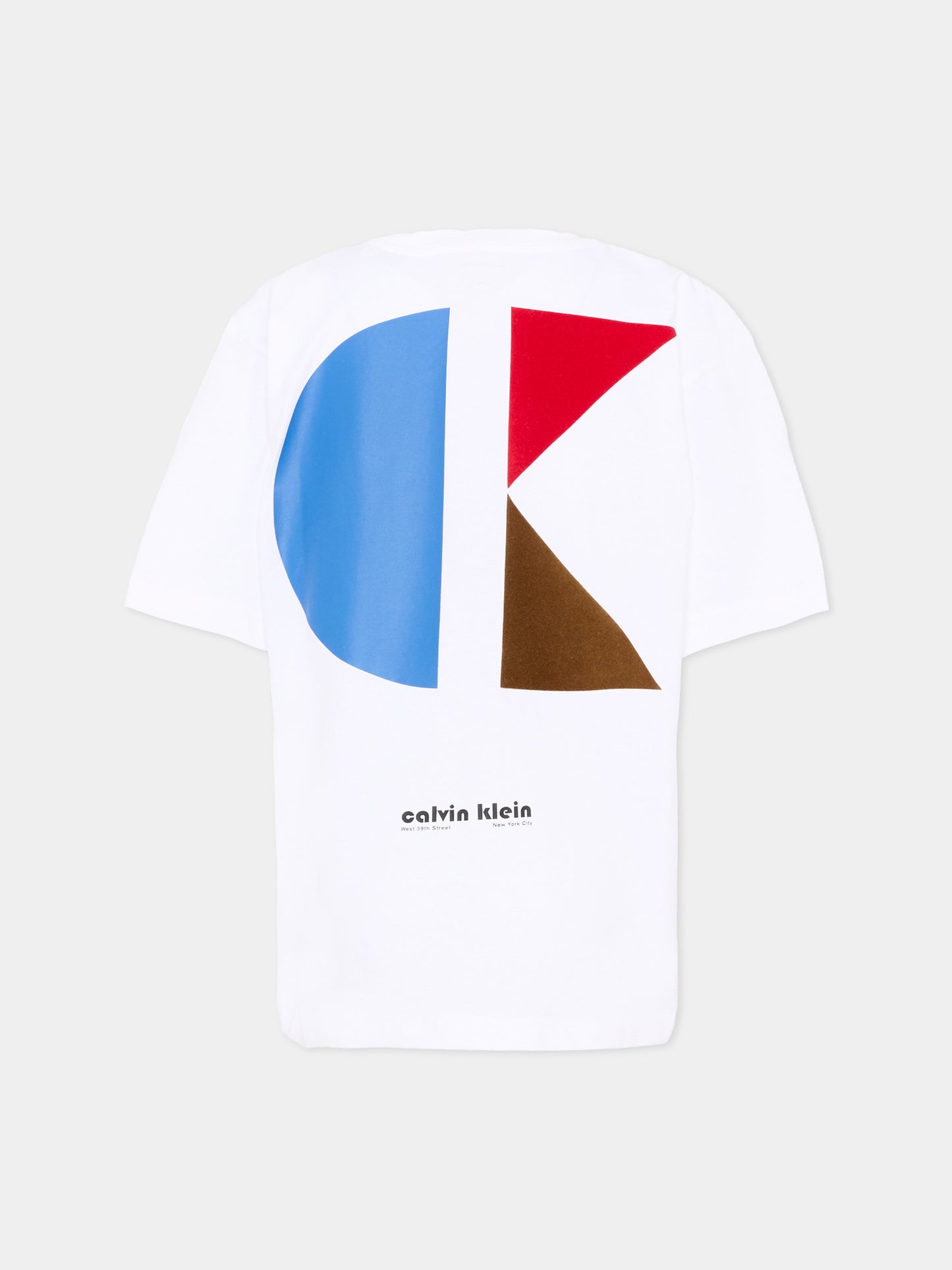 T-Shirt bianca per bambino con logo,Calvin Klein Kids,IB0IB02543 YAF