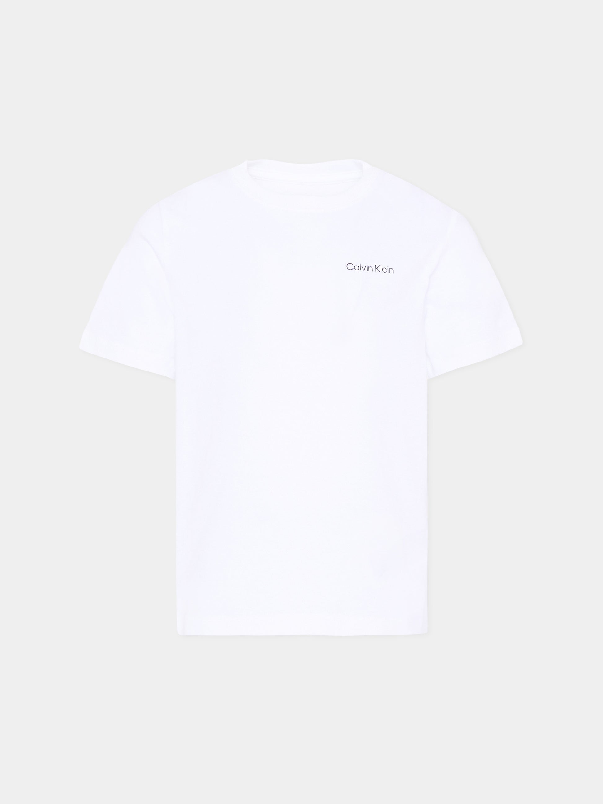 T-Shirt bianca per bambini con logo,Calvin Klein Kids,IU0IU00683 YAF